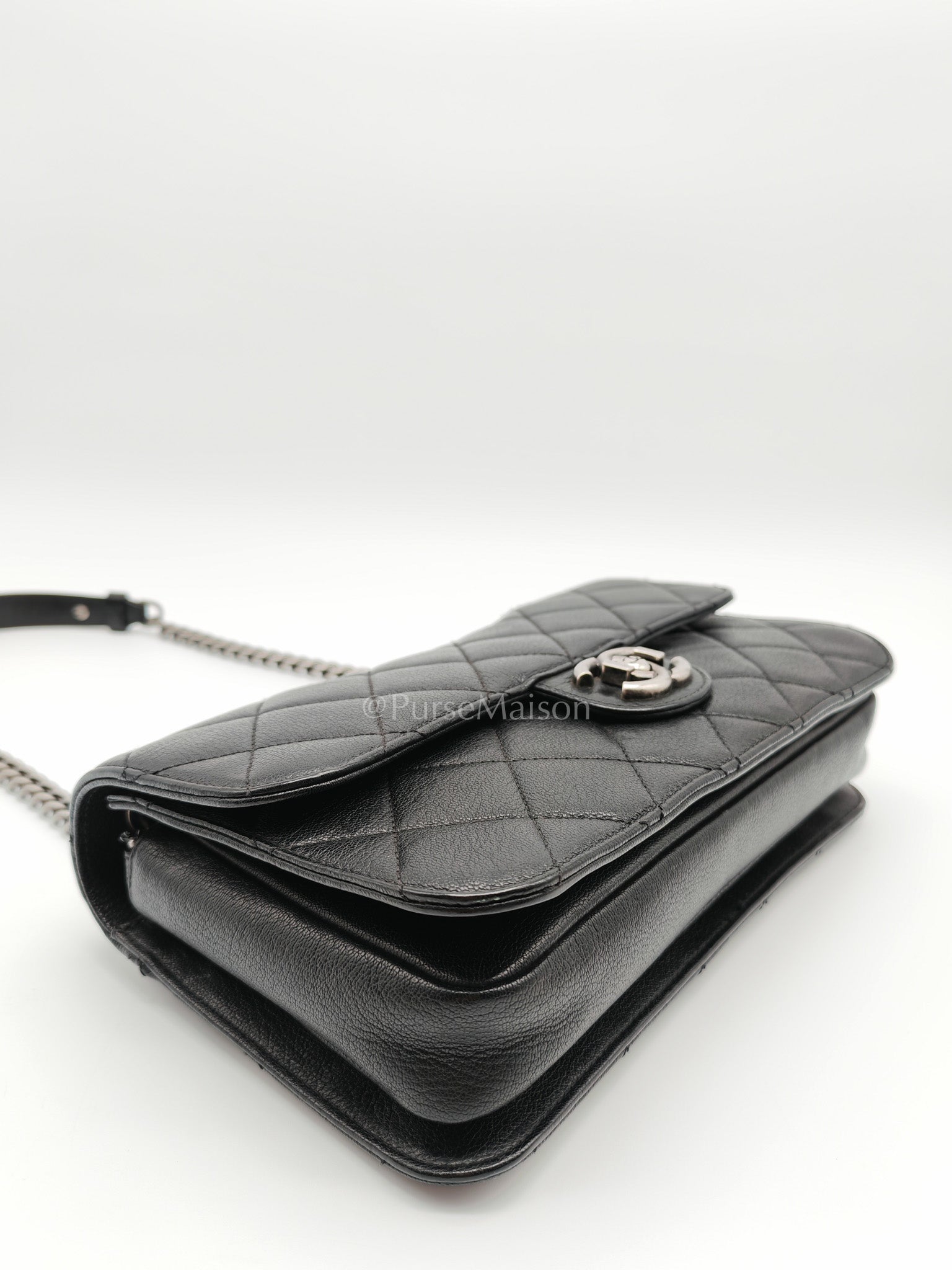 Perfect Edge Flap in Quilted Goatskin Leather and Ruthenium Hardware Series 21 | Purse Maison Luxury Bags Shop