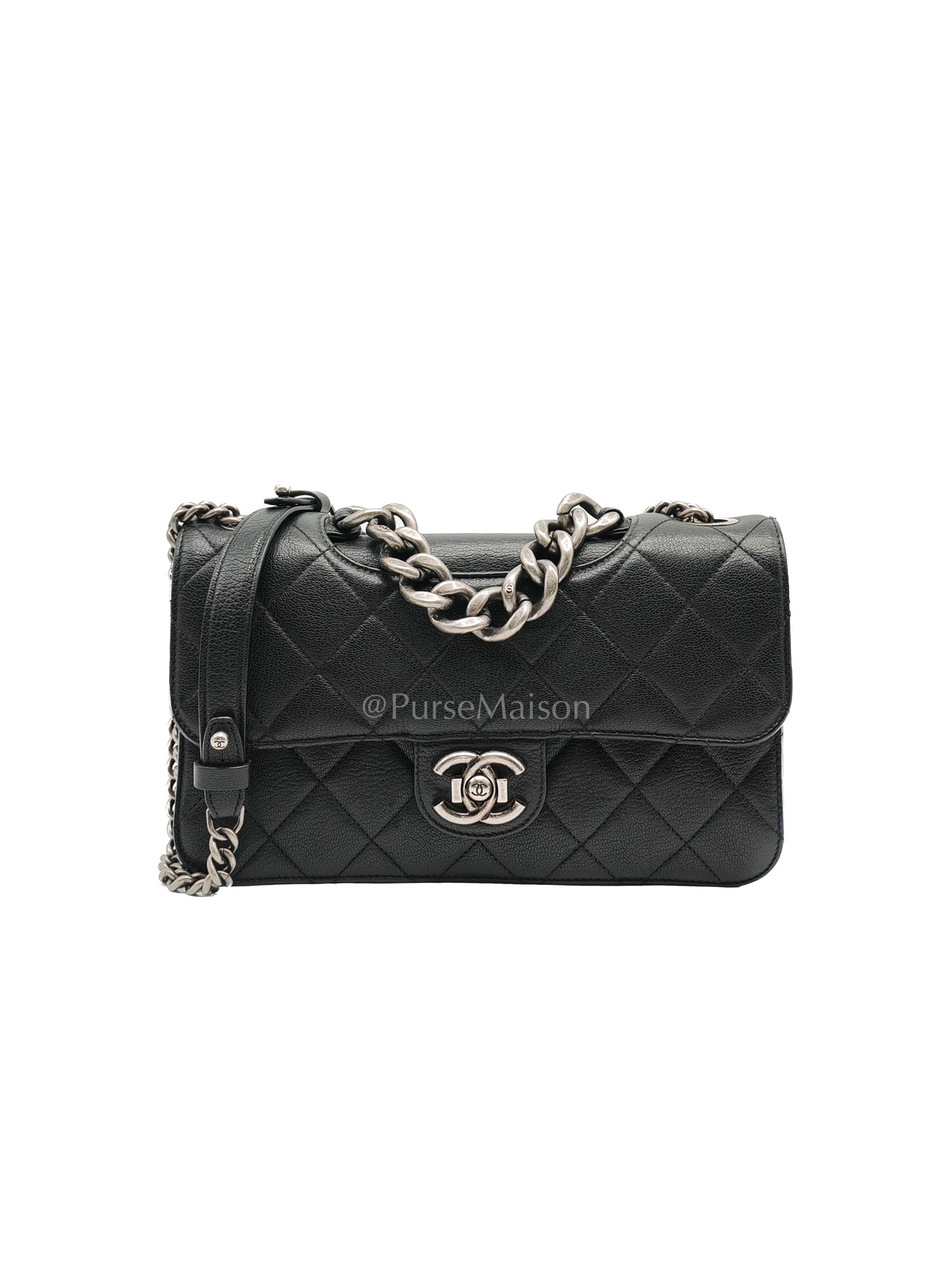 Perfect Edge Flap in Quilted Goatskin Leather and Ruthenium Hardware Series 21 | Purse Maison Luxury Bags Shop