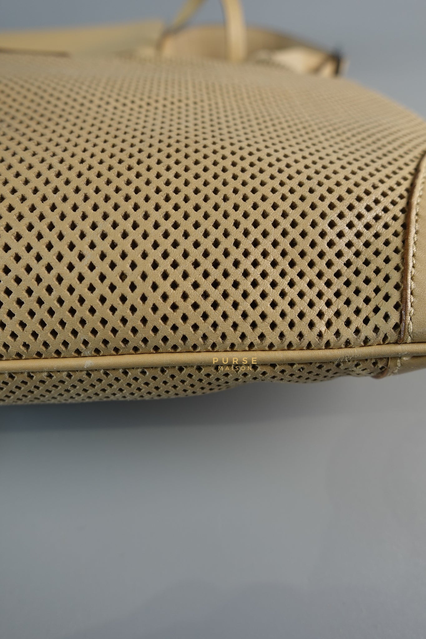 Perforated Jackie Small Beige Shoulder Bag | Purse Maison Luxury Bags Shop