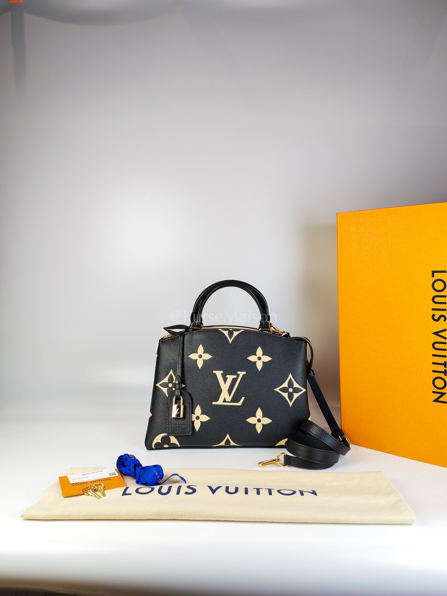 Petit Palais PM Bicolor Monogram Leather (Microchip) | Purse Maison Luxury Bags Shop