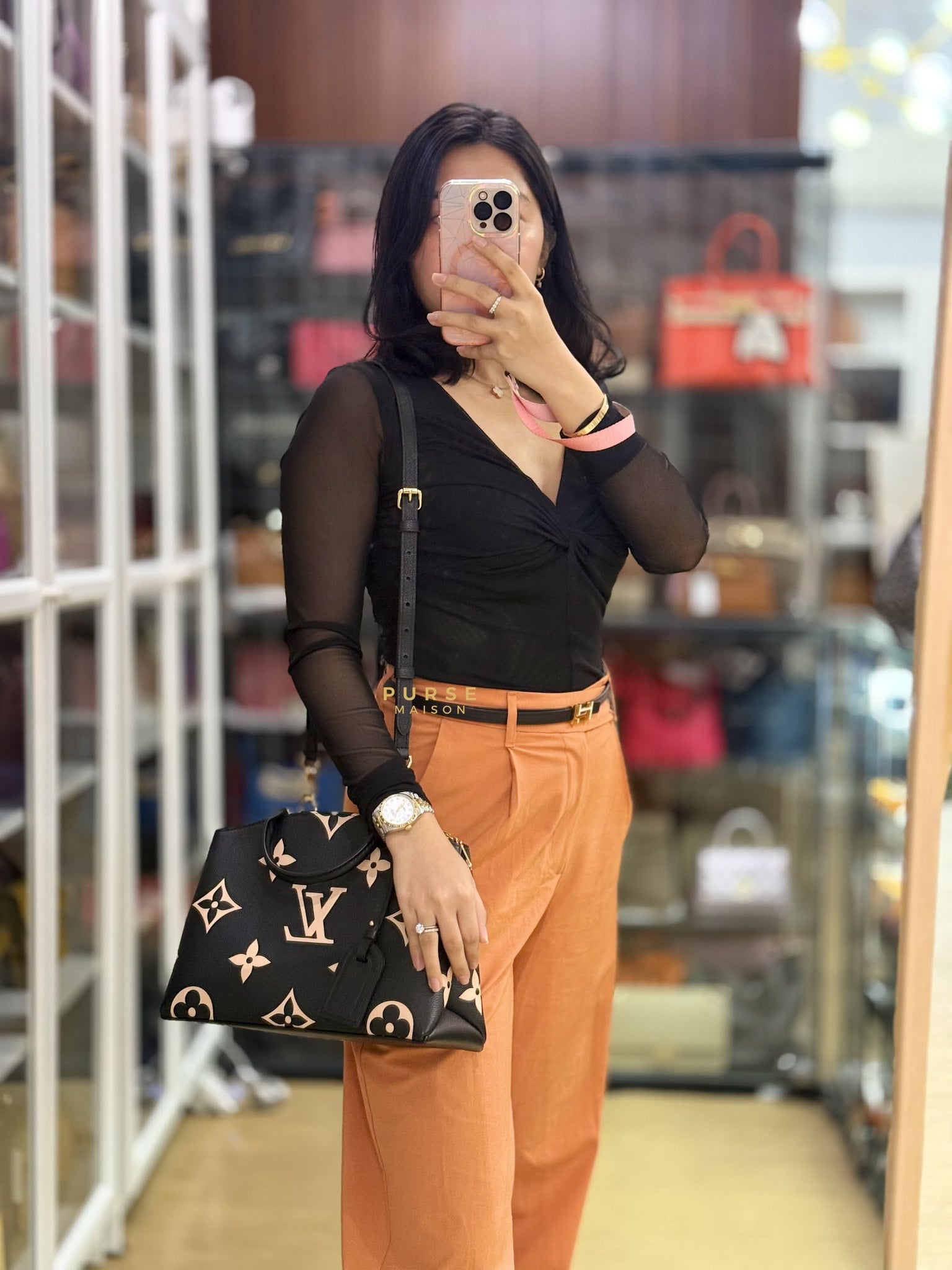 Petit Palais PM in Monogram Empreinte Bicolor Leather (Microchip) | Purse Maison Luxury Bags Shop