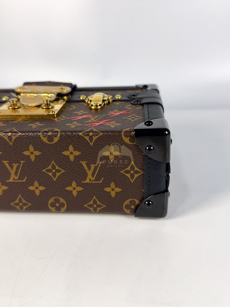 Petite Malle Bag in Monogram Coated Canvas & Gold Hardware Microchip | Purse Maison Luxury Bags Shop