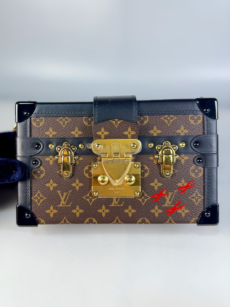 Petite Malle Bag in Monogram Coated Canvas & Gold Hardware Microchip | Purse Maison Luxury Bags Shop