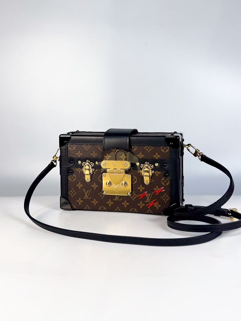 Petite Malle Bag in Monogram Coated Canvas & Gold Hardware Microchip | Purse Maison Luxury Bags Shop