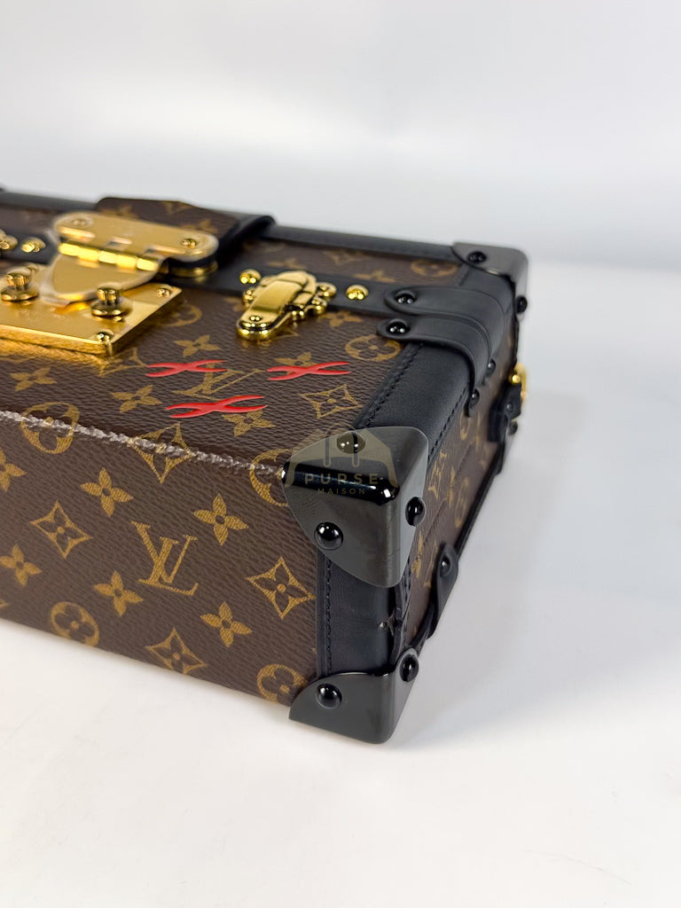 Petite Malle Bag in Monogram Coated Canvas & Gold Hardware Microchip | Purse Maison Luxury Bags Shop