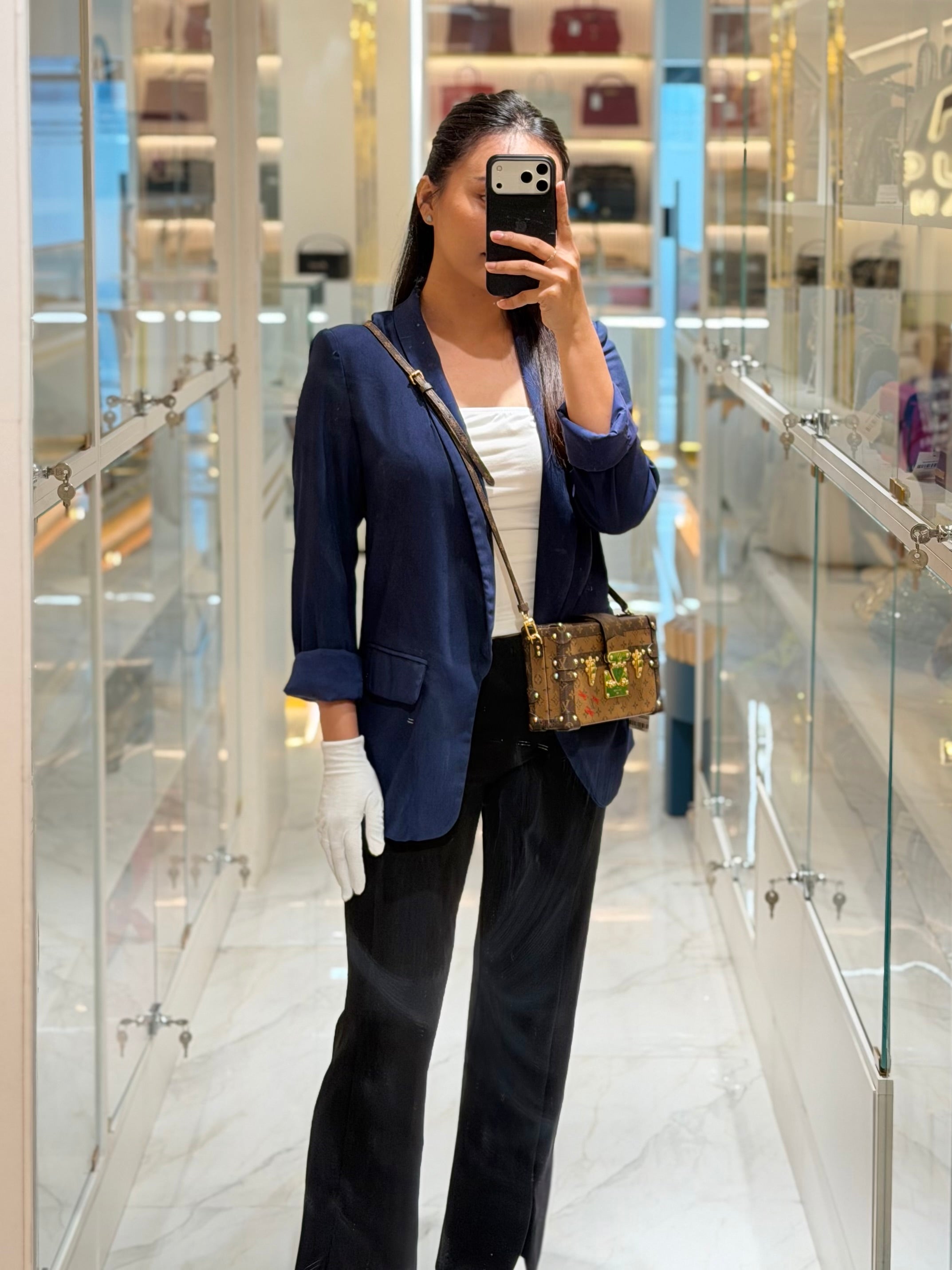 Petite Malle Bag in Reverse Monogram Canvas & Gold Hardware Microchip | Purse Maison Luxury Bags Shop