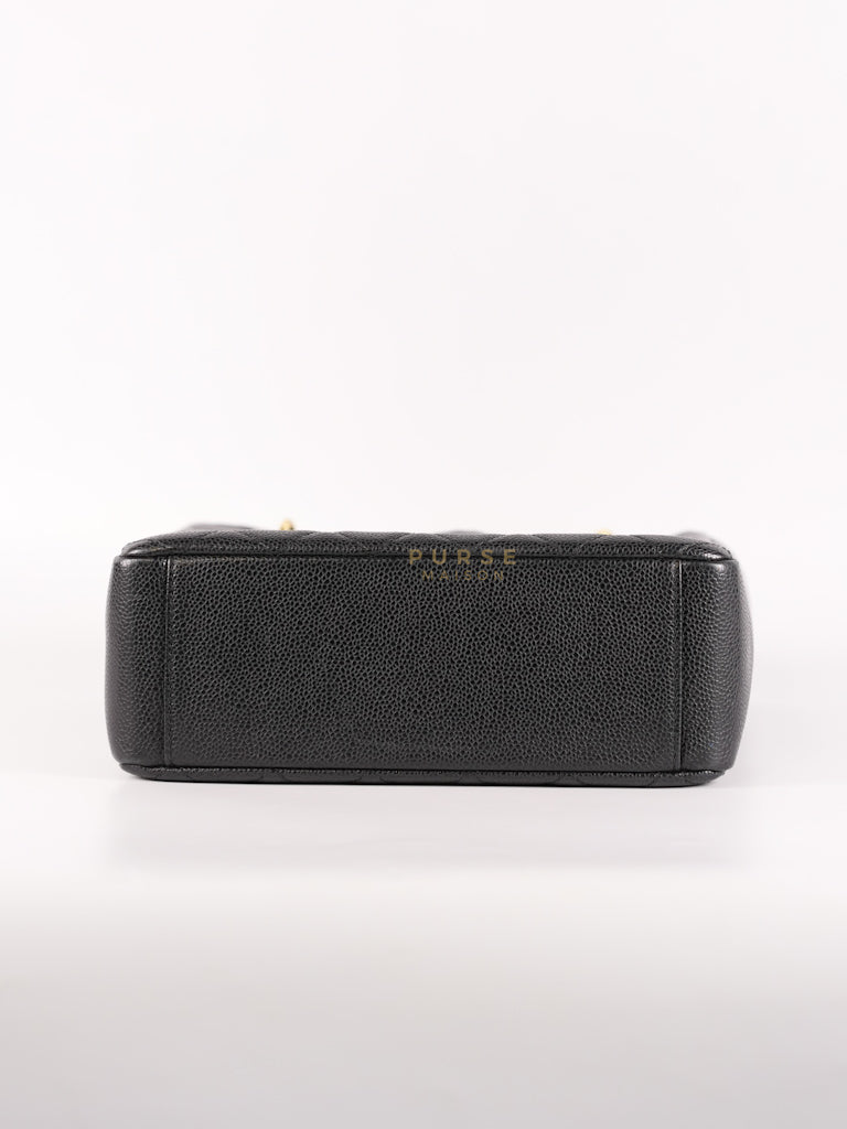 Petite Shopping Tote (PST) in Black Caviar Leather Gold Hardware (Series 15) | Purse Maison Luxury Bags Shop
