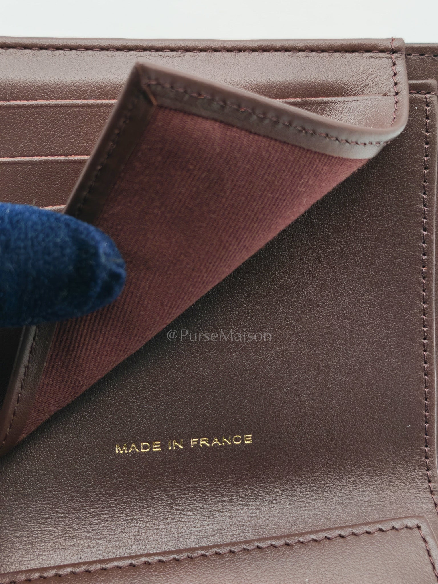 Classic Compact Wallet in Black Quilted Caviar Leather and Gold Hardware (Microchip)