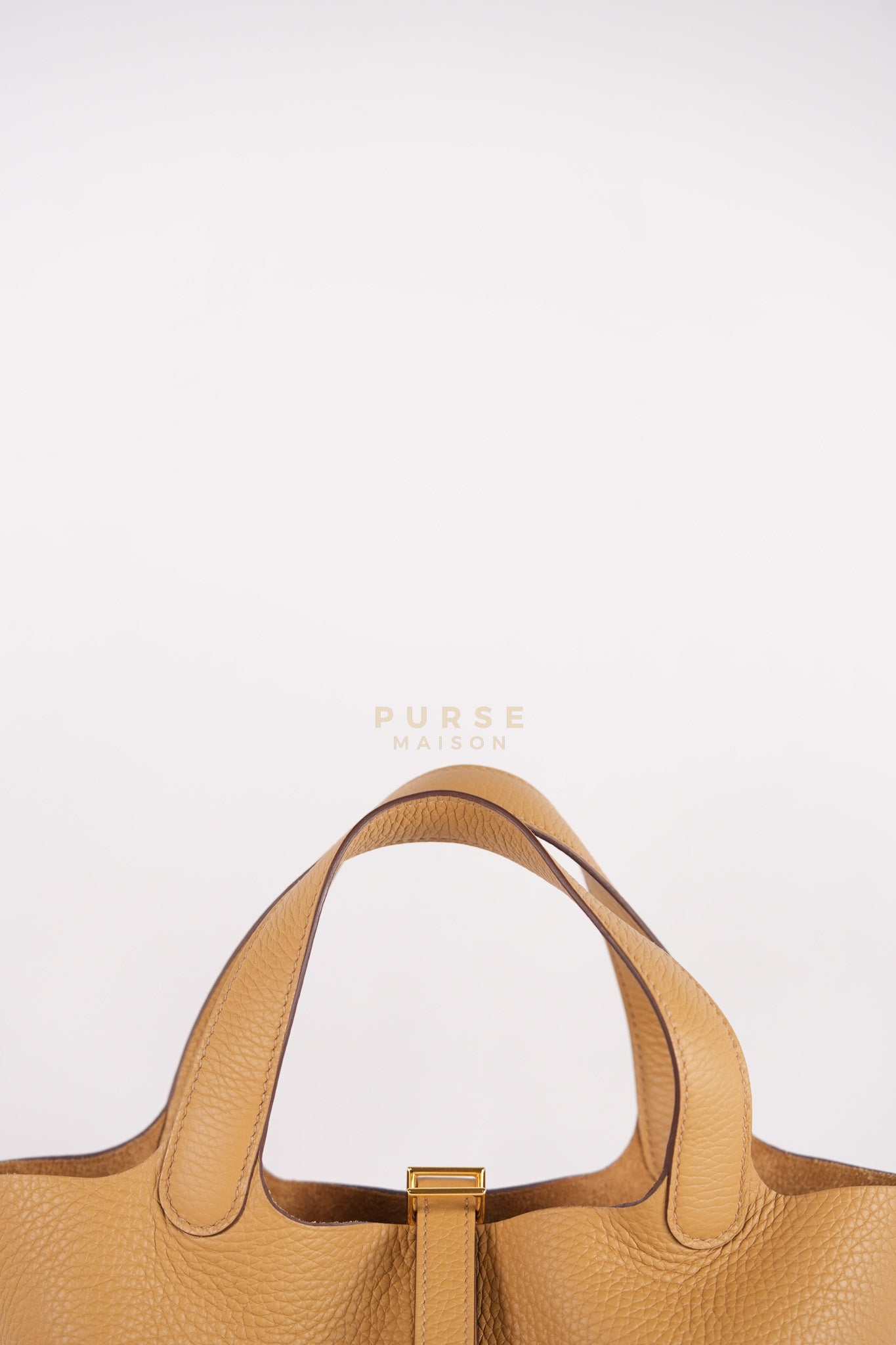 Picotin 18 Biscuit in Clemence Taurillon Leather and Gold Hardware Stamp K (2025) | Purse Maison Luxury Bags Shop