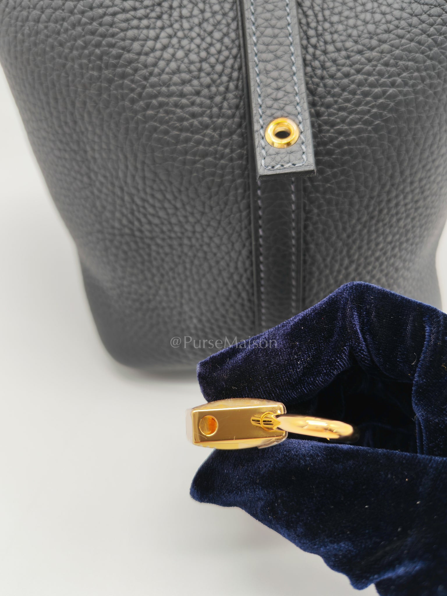 Picotin 18 Caban in Clemence Leather and Gold Hardware Stamp K (2025) | Purse Maison Luxury Bags Shop