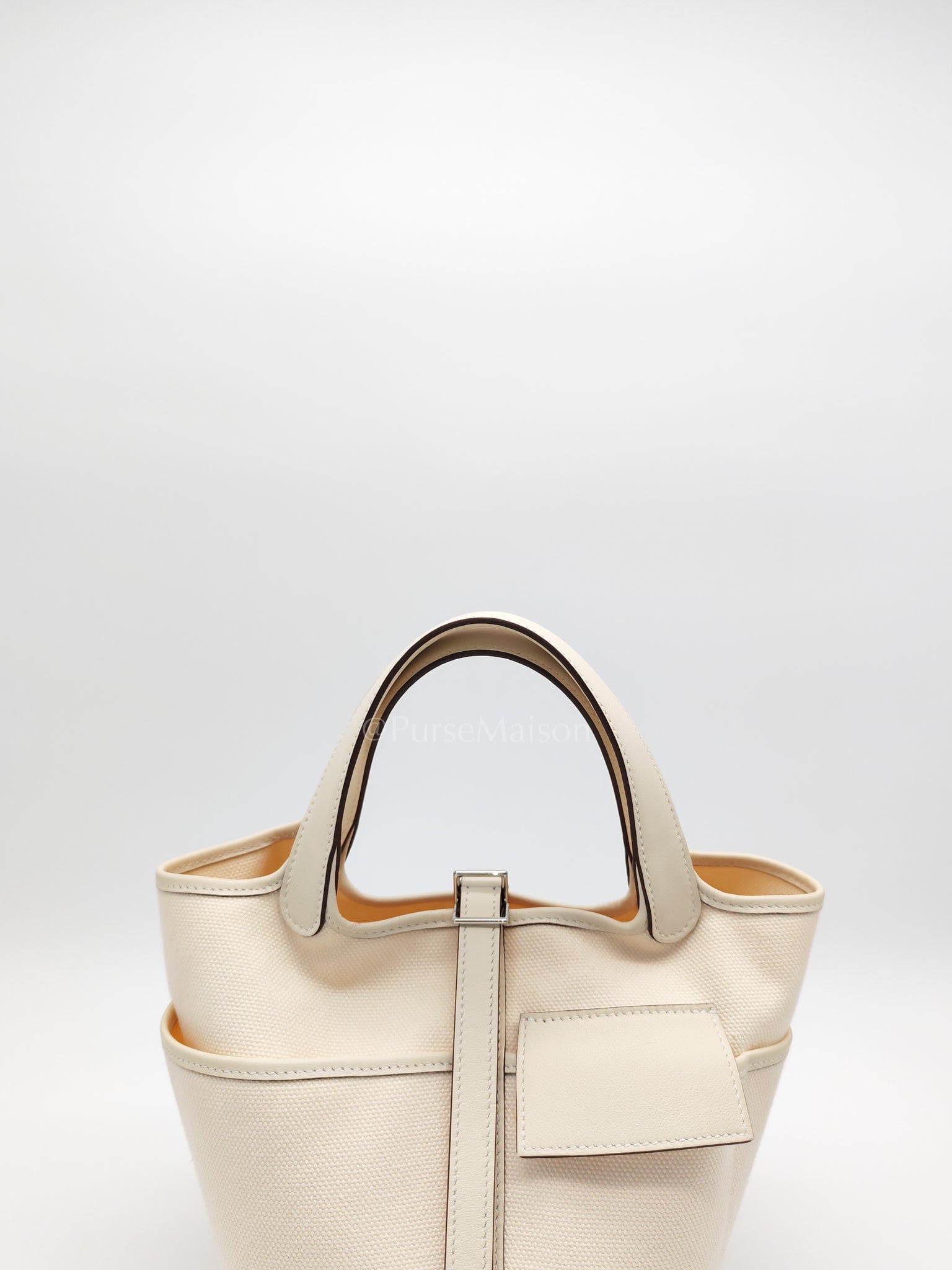 Picotin 18 Cargo in Nata Canvas and Palladium Hardware Stamp W (2024) | Purse Maison Luxury Bags Shop