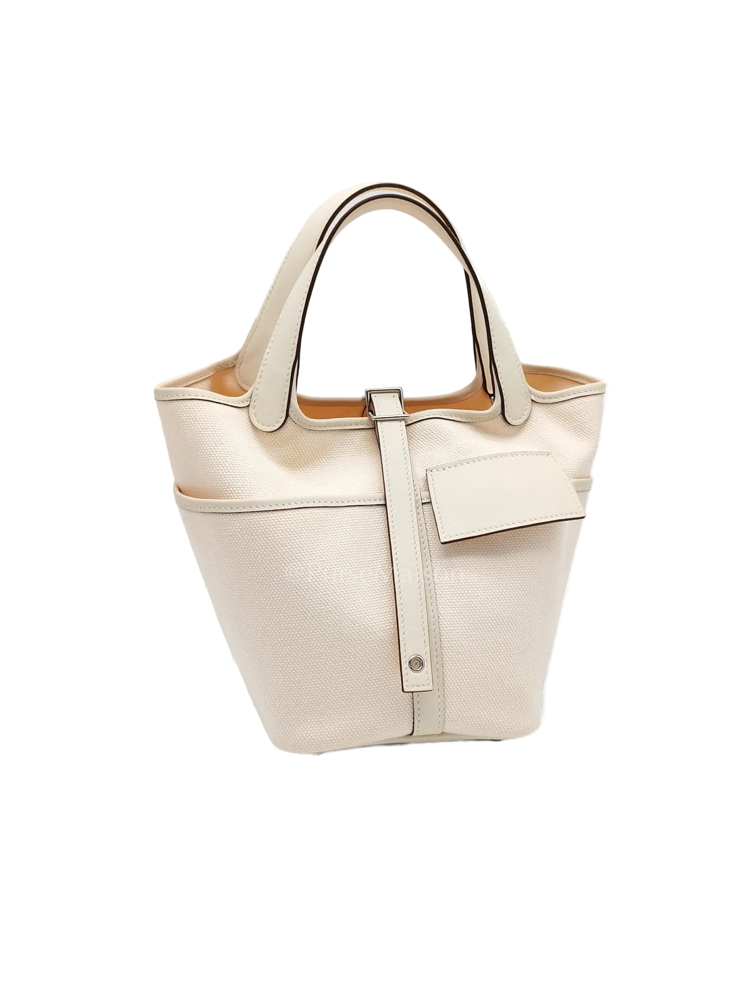 Picotin 18 Cargo in Nata Canvas and Palladium Hardware Stamp W (2024) | Purse Maison Luxury Bags Shop