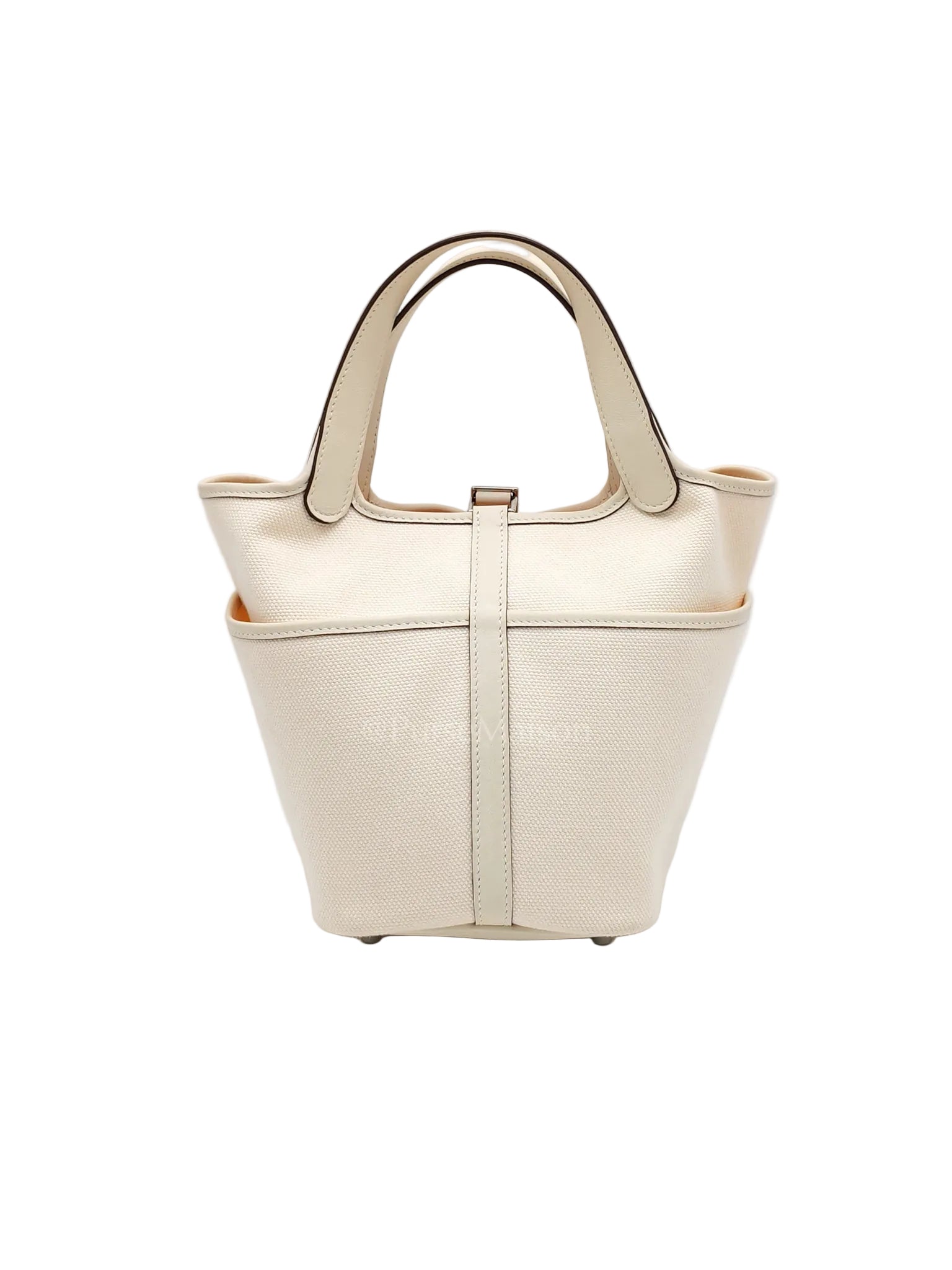 Picotin 18 Cargo in Nata Canvas and Palladium Hardware Stamp W (2024) | Purse Maison Luxury Bags Shop