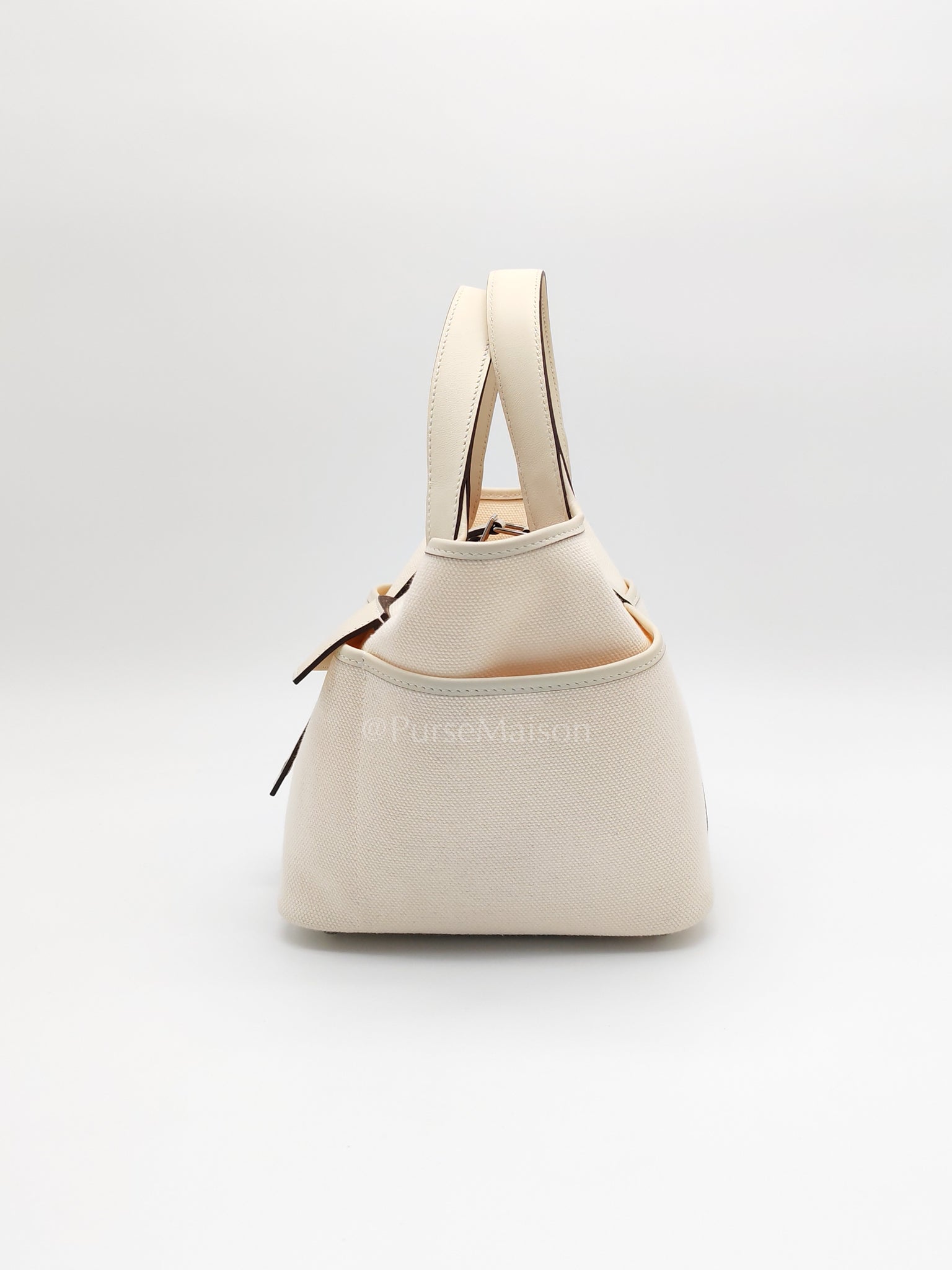 Picotin 18 Cargo in Nata Canvas and Palladium Hardware Stamp W (2024) | Purse Maison Luxury Bags Shop