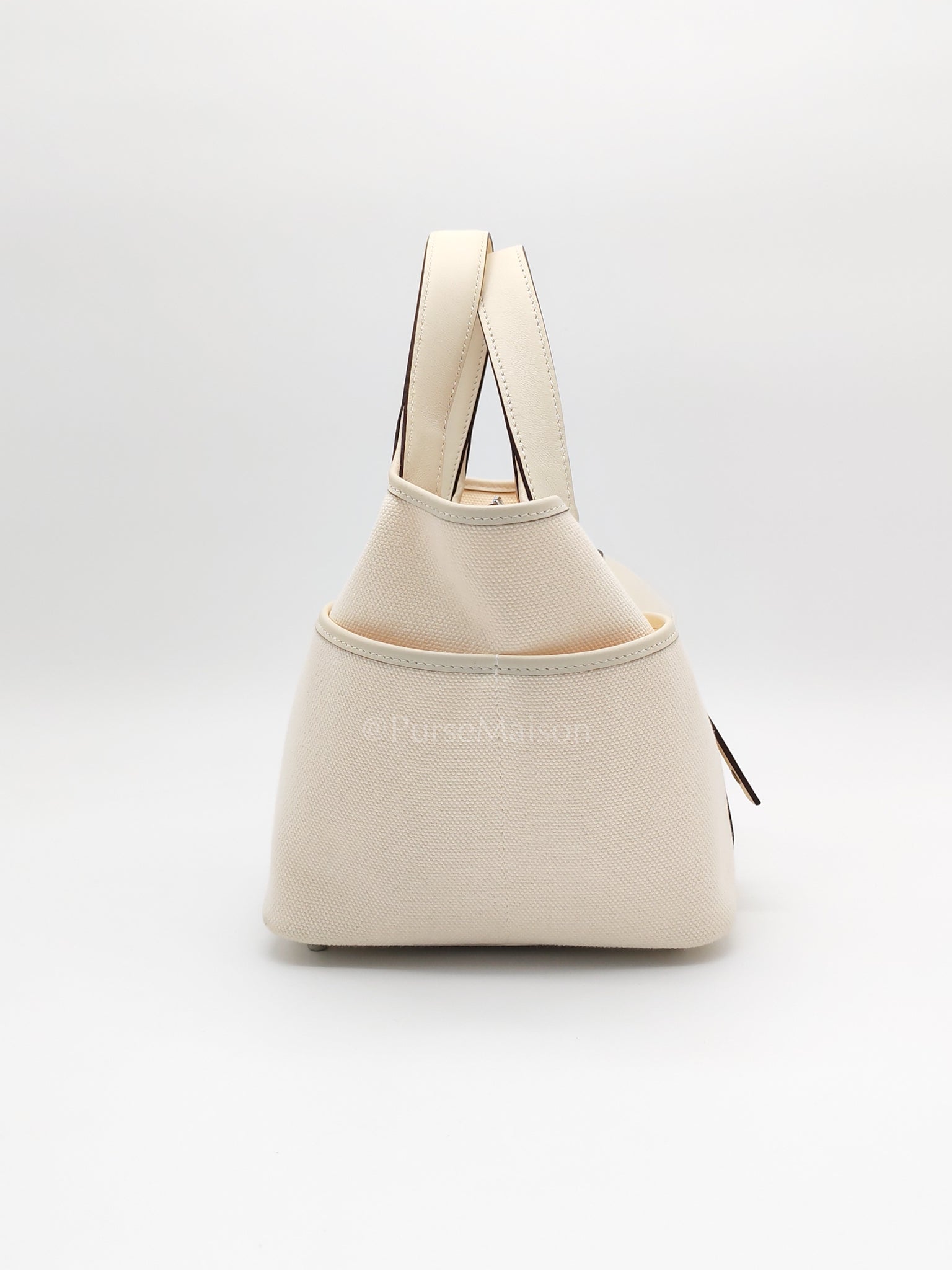Picotin 18 Cargo in Nata Canvas and Palladium Hardware Stamp W (2024) | Purse Maison Luxury Bags Shop