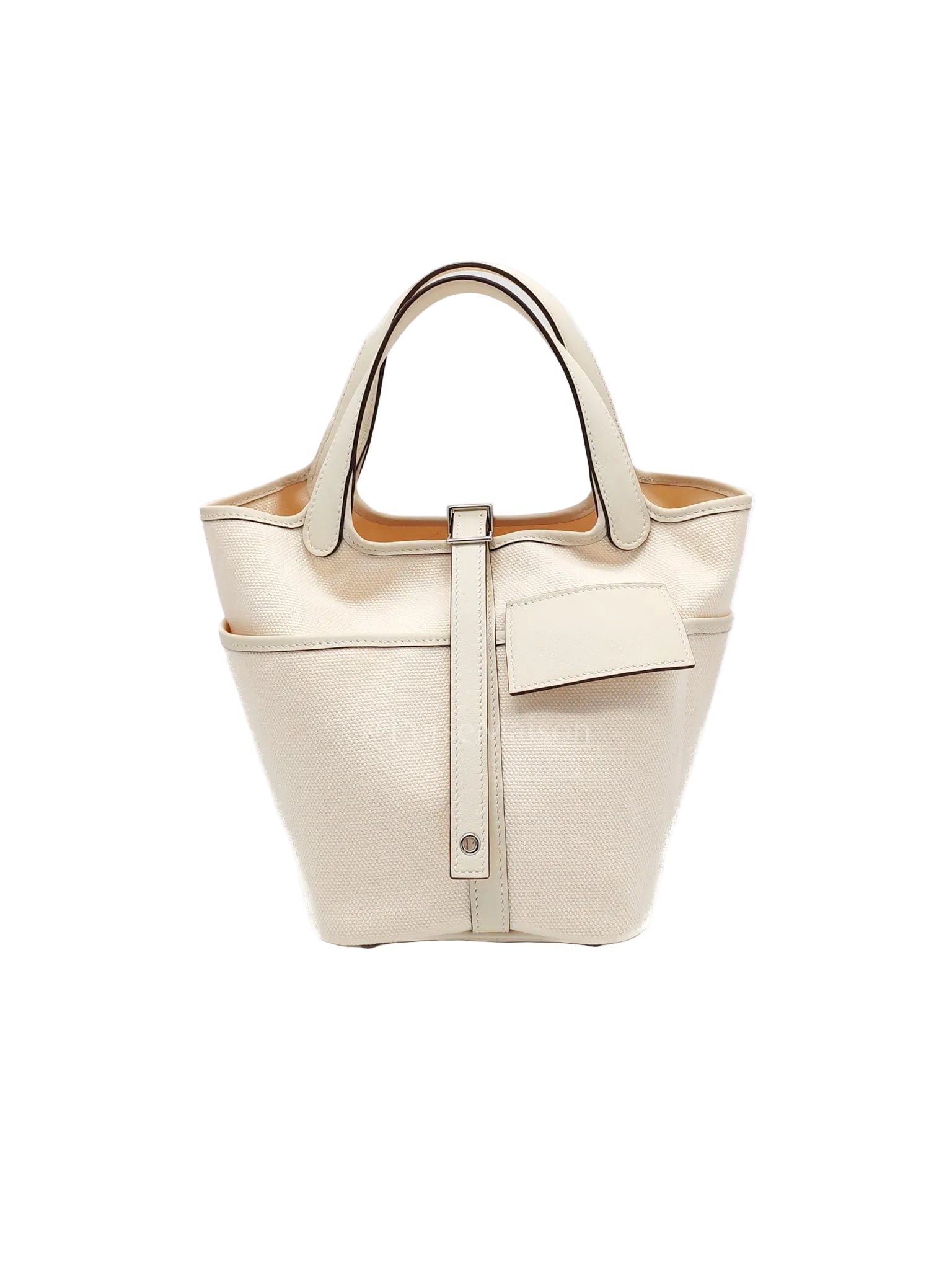 Picotin 18 Cargo in Nata Canvas and Palladium Hardware Stamp W (2024) | Purse Maison Luxury Bags Shop