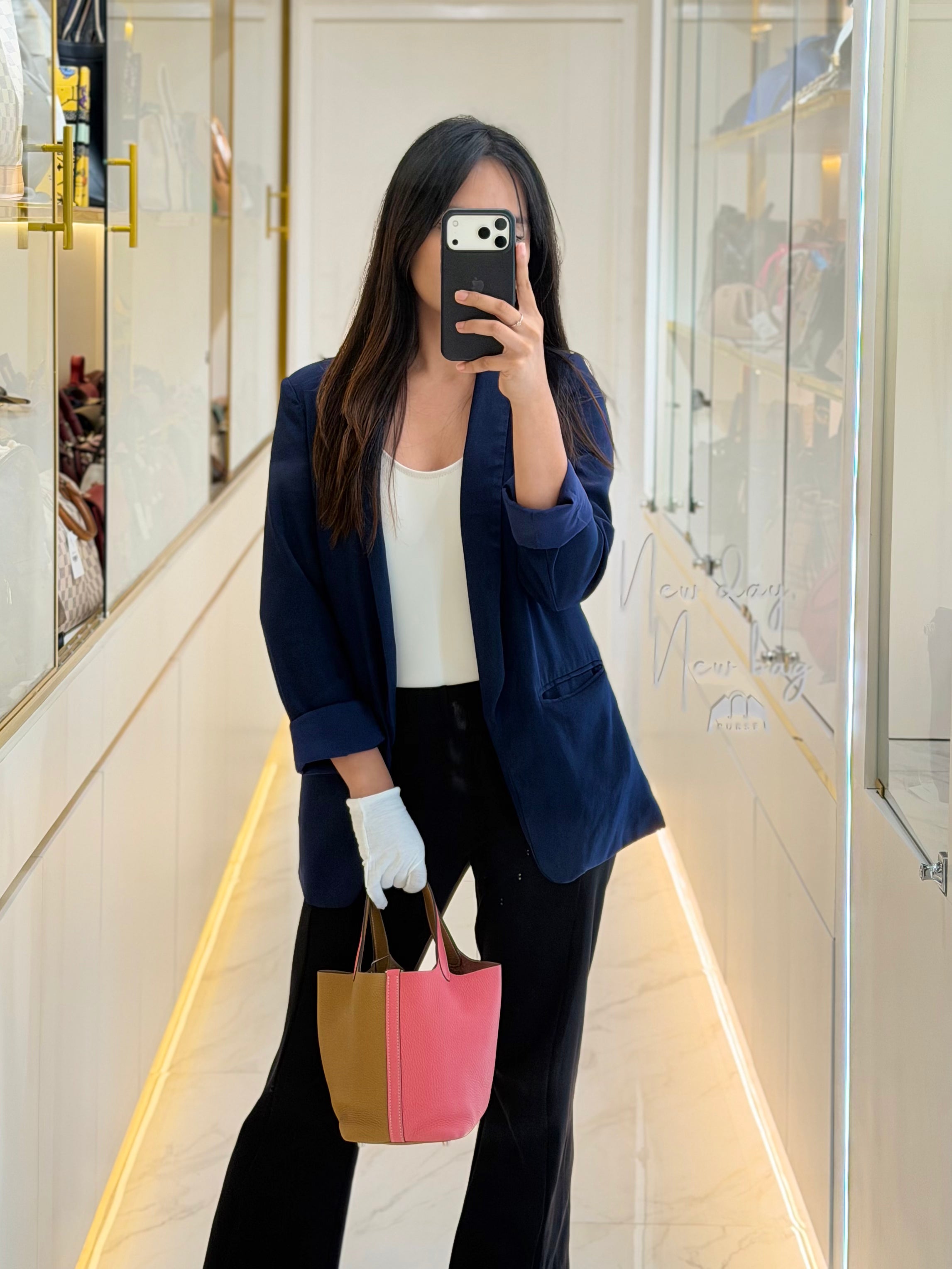 Picotin 18 Casaque in Gold and Rose Azalee Clemence Leather and Palladium Hardware Stamp Y (2020) | Purse Maison Luxury Bags Shop