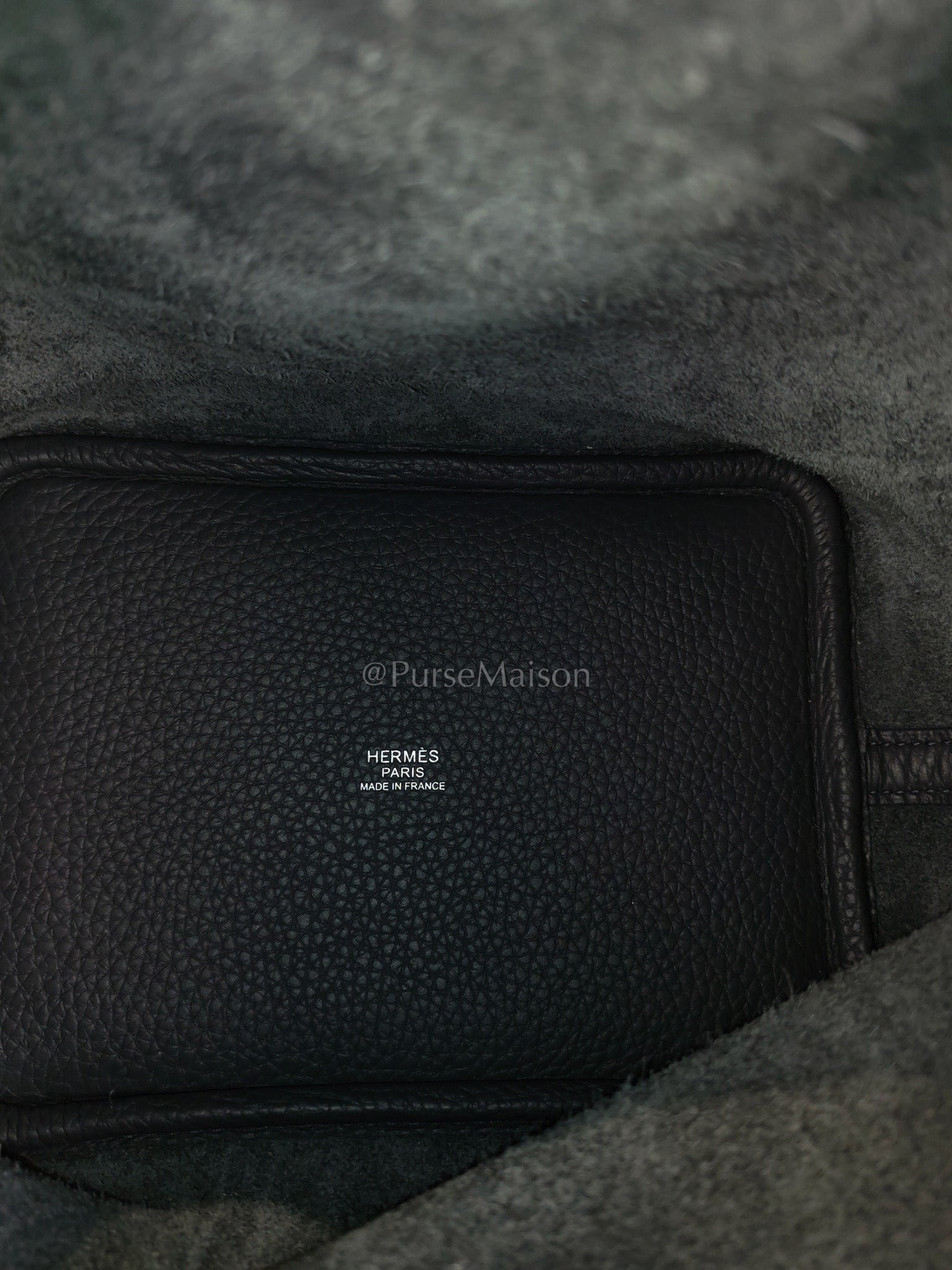 Picotin 18 Gris Misty Bicolor in Clemence Leather and Palladium Hardware Stamp W (2024) | Purse Maison Luxury Bags Shop