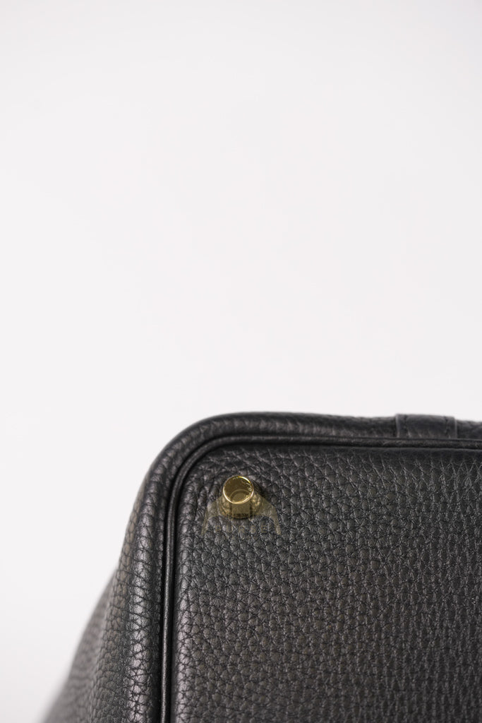 Picotin 18 in Black Clemence Leather and Gold Hardware Stamp Y (2020) | Purse Maison Luxury Bags Shop