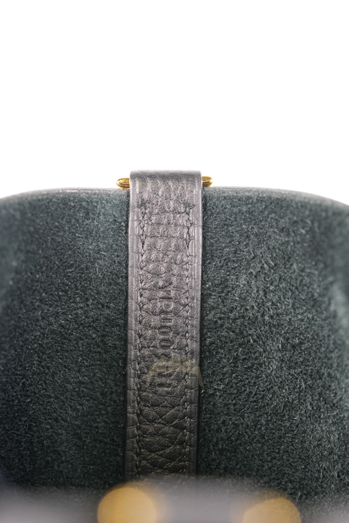 Picotin 18 in Black Clemence Leather and Gold Hardware Stamp Y (2020) | Purse Maison Luxury Bags Shop