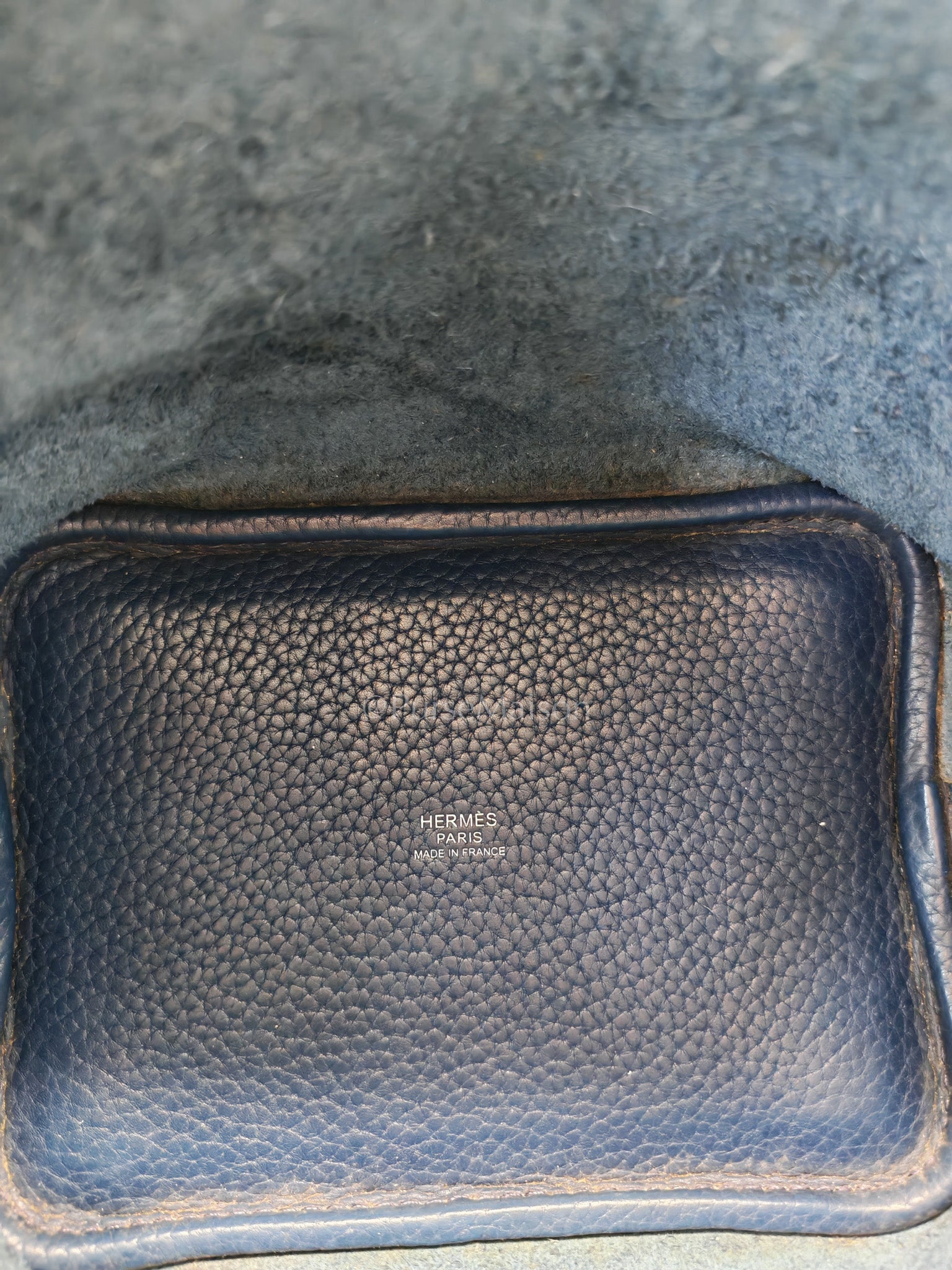 Picotin 18 in Blue Clemence Leather and Palladium Hardware Stamp M Square (2009) | Purse Maison Luxury Bags Shop