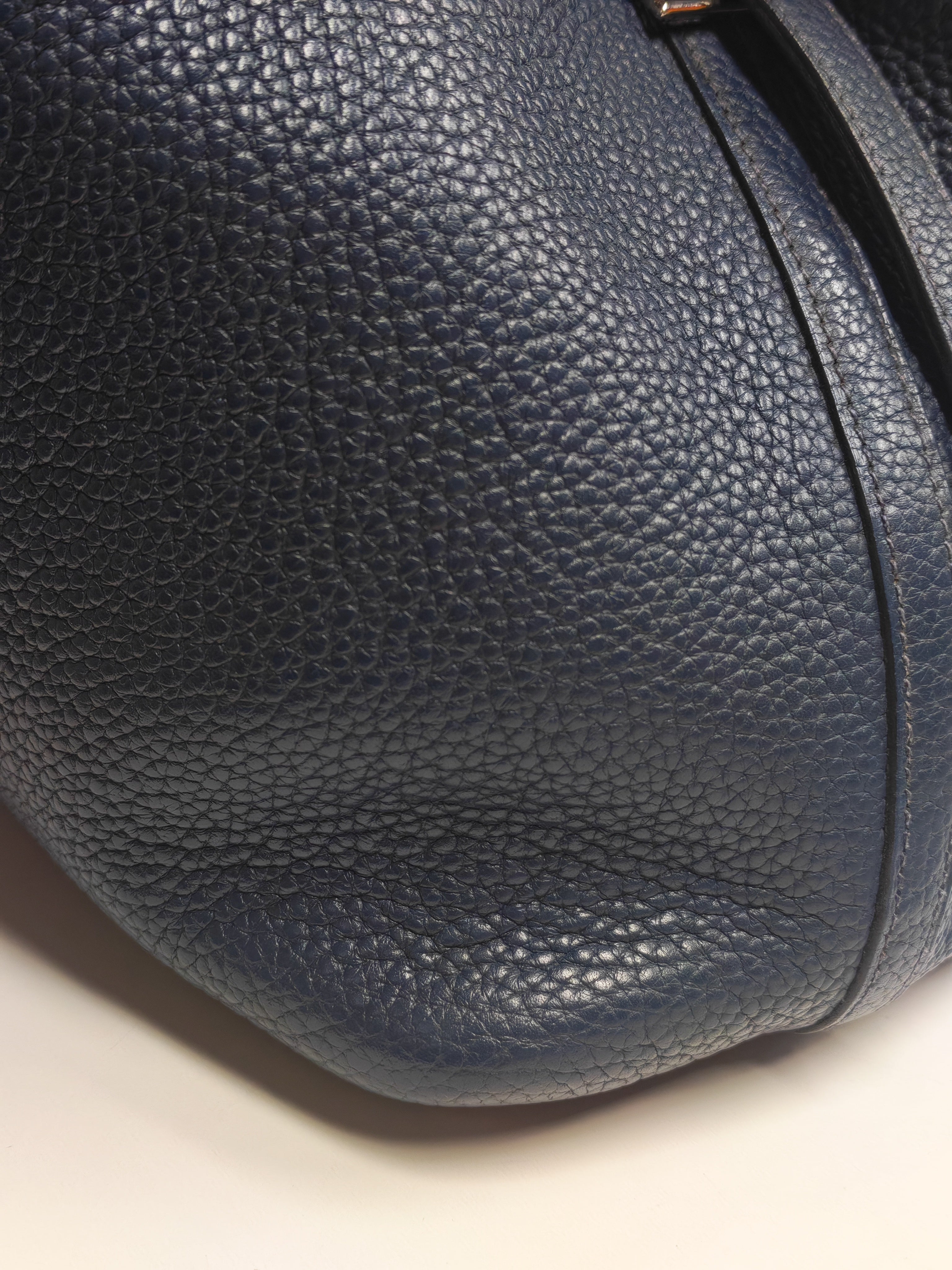 Picotin 18 in Blue Clemence Leather and Palladium Hardware Stamp M Square (2009) | Purse Maison Luxury Bags Shop