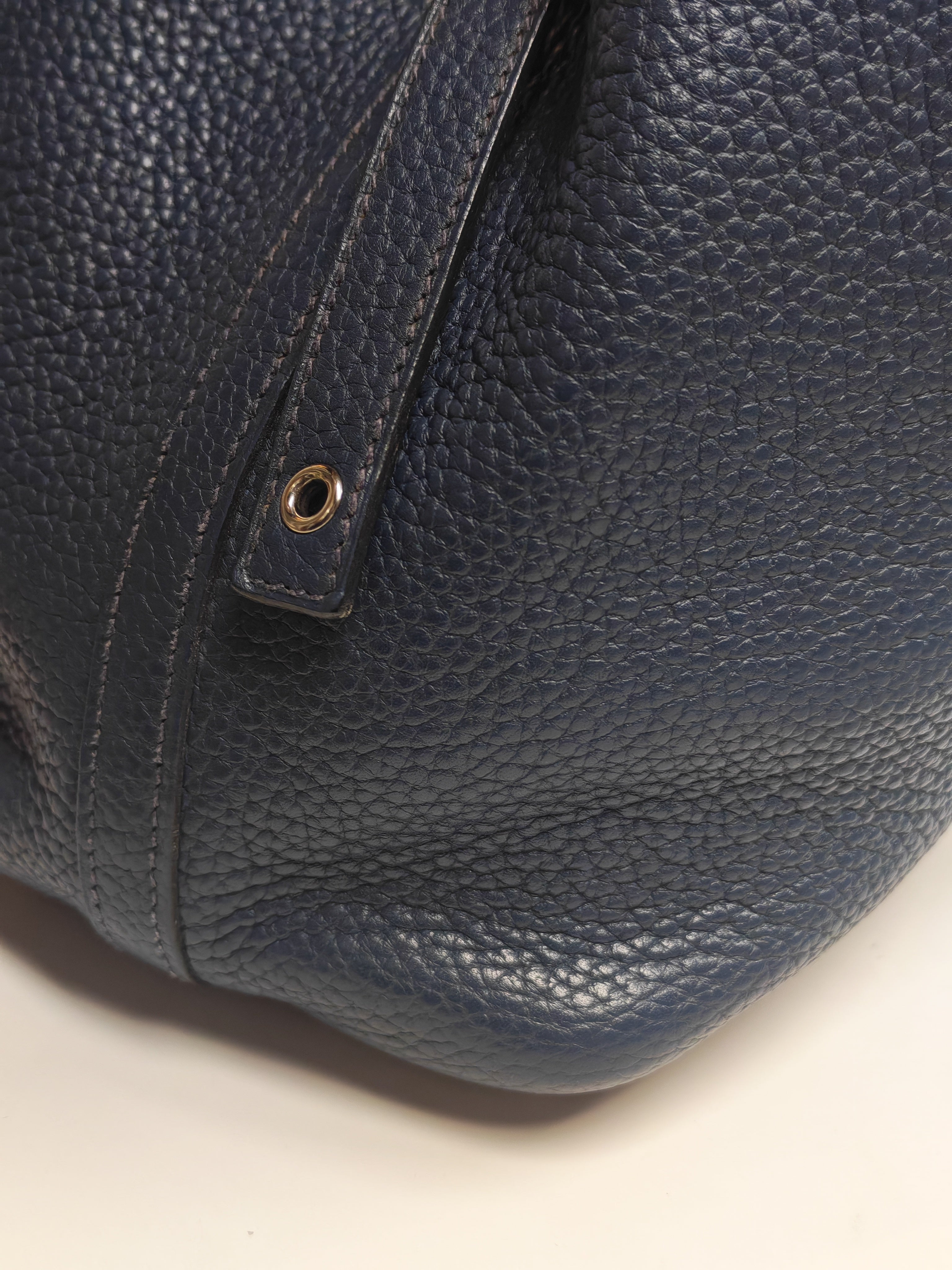 Picotin 18 in Blue Clemence Leather and Palladium Hardware Stamp M Square (2009) | Purse Maison Luxury Bags Shop