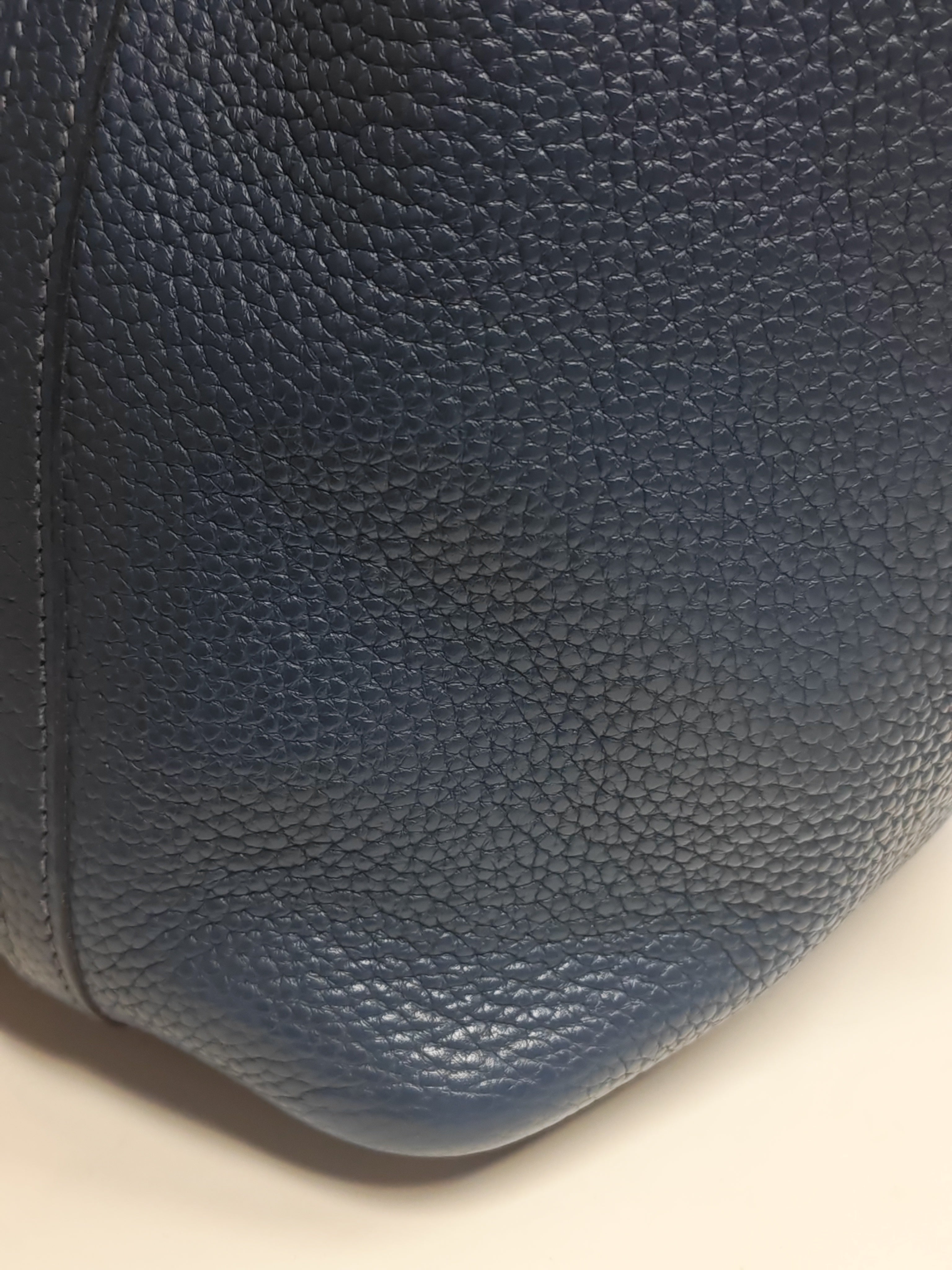 Picotin 18 in Blue Clemence Leather and Palladium Hardware Stamp M Square (2009) | Purse Maison Luxury Bags Shop