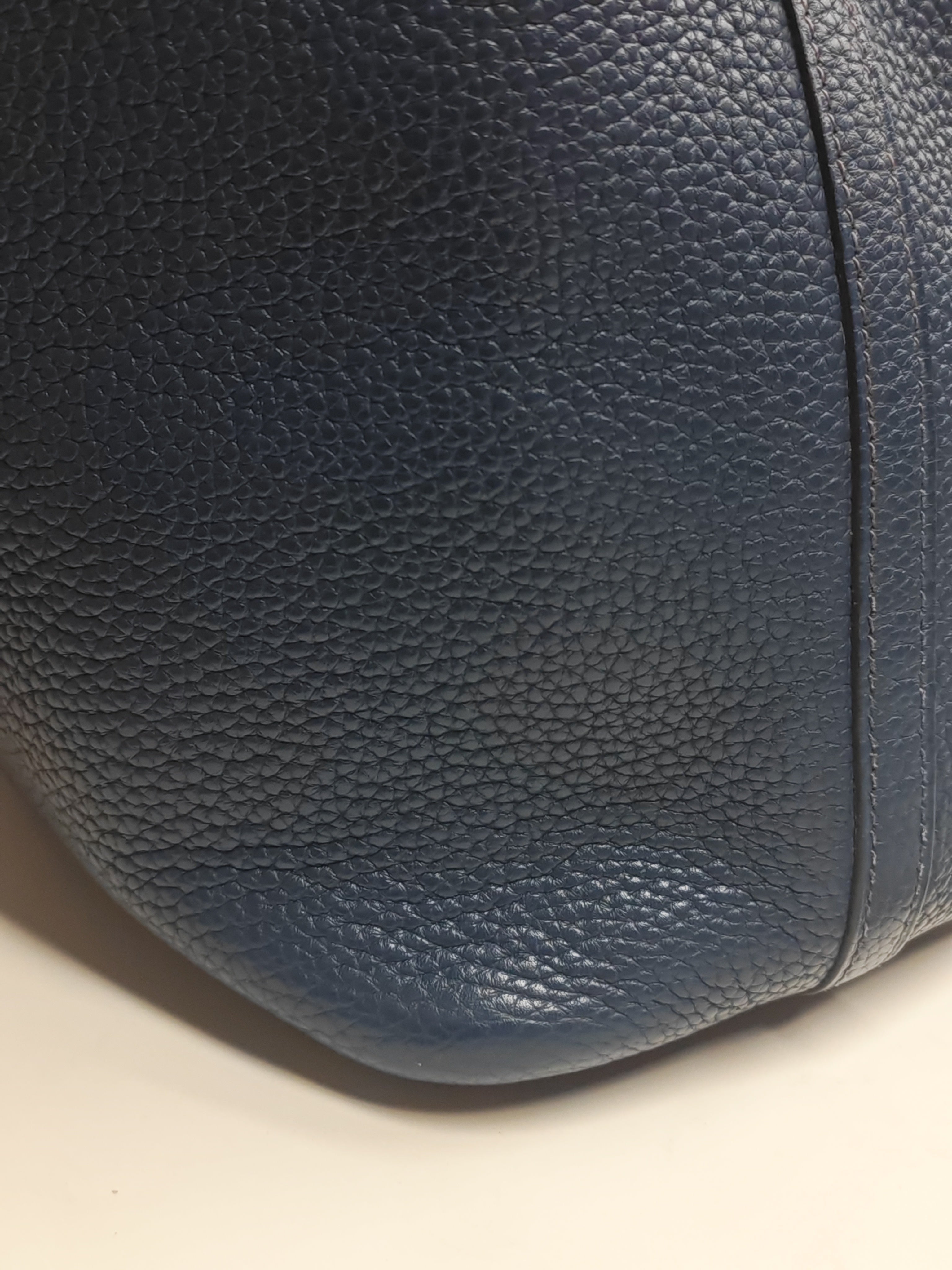 Picotin 18 in Blue Clemence Leather and Palladium Hardware Stamp M Square (2009) | Purse Maison Luxury Bags Shop