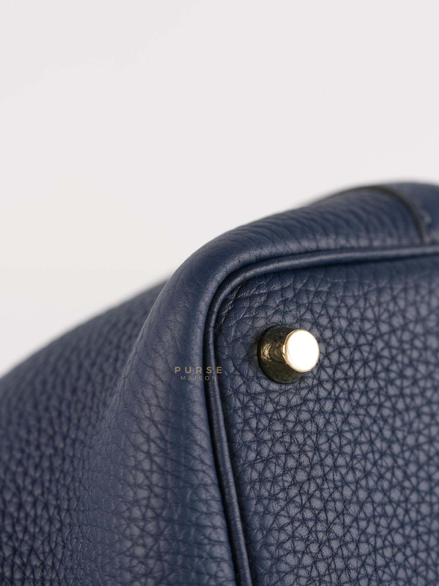 Picotin 18 in Blue De Prusse Clemence Leather in Gold Hardware Stamp W (2024) | Purse Maison Luxury Bags Shop