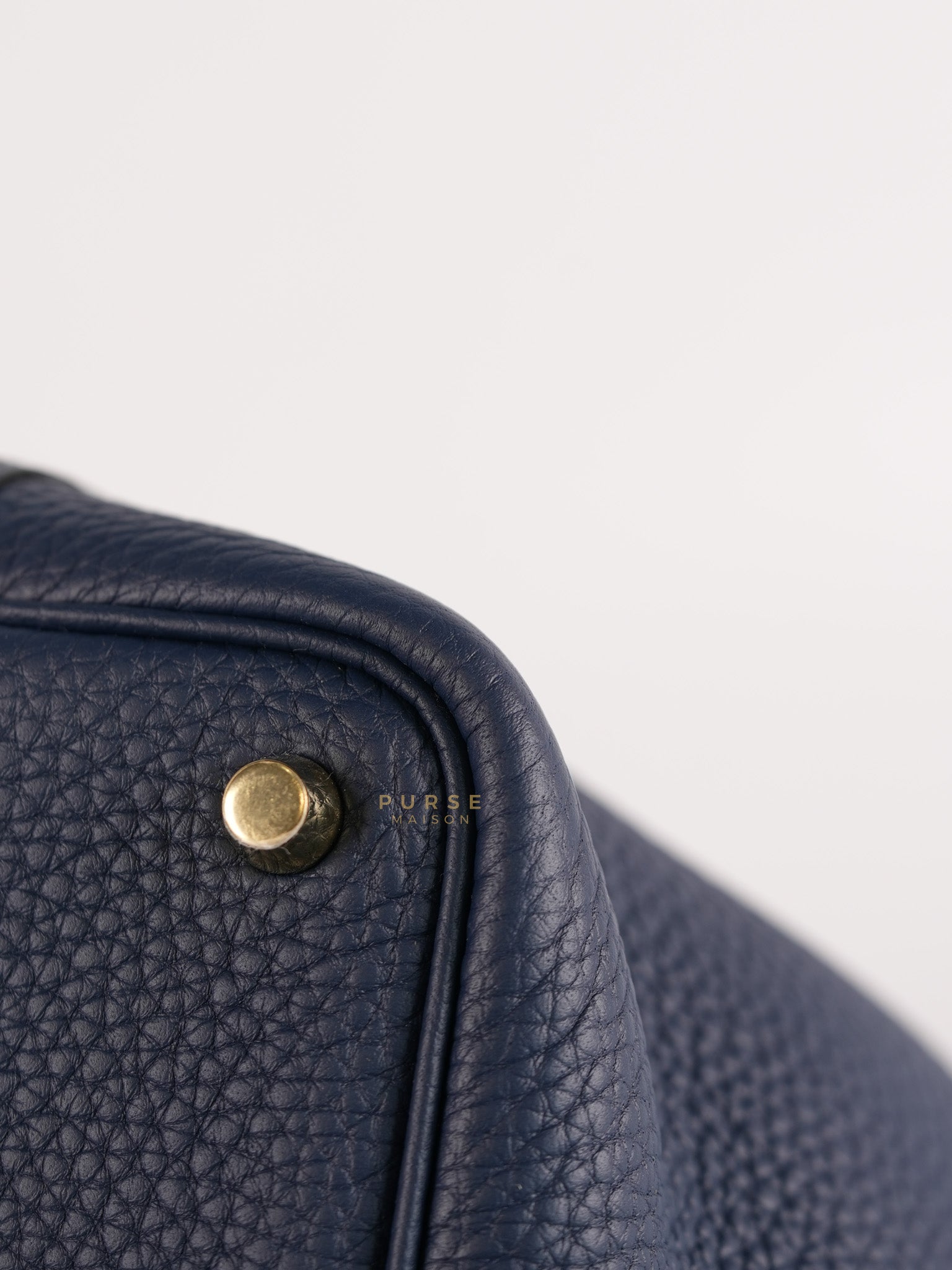Picotin 18 in Blue De Prusse Clemence Leather in Gold Hardware Stamp W (2024) | Purse Maison Luxury Bags Shop