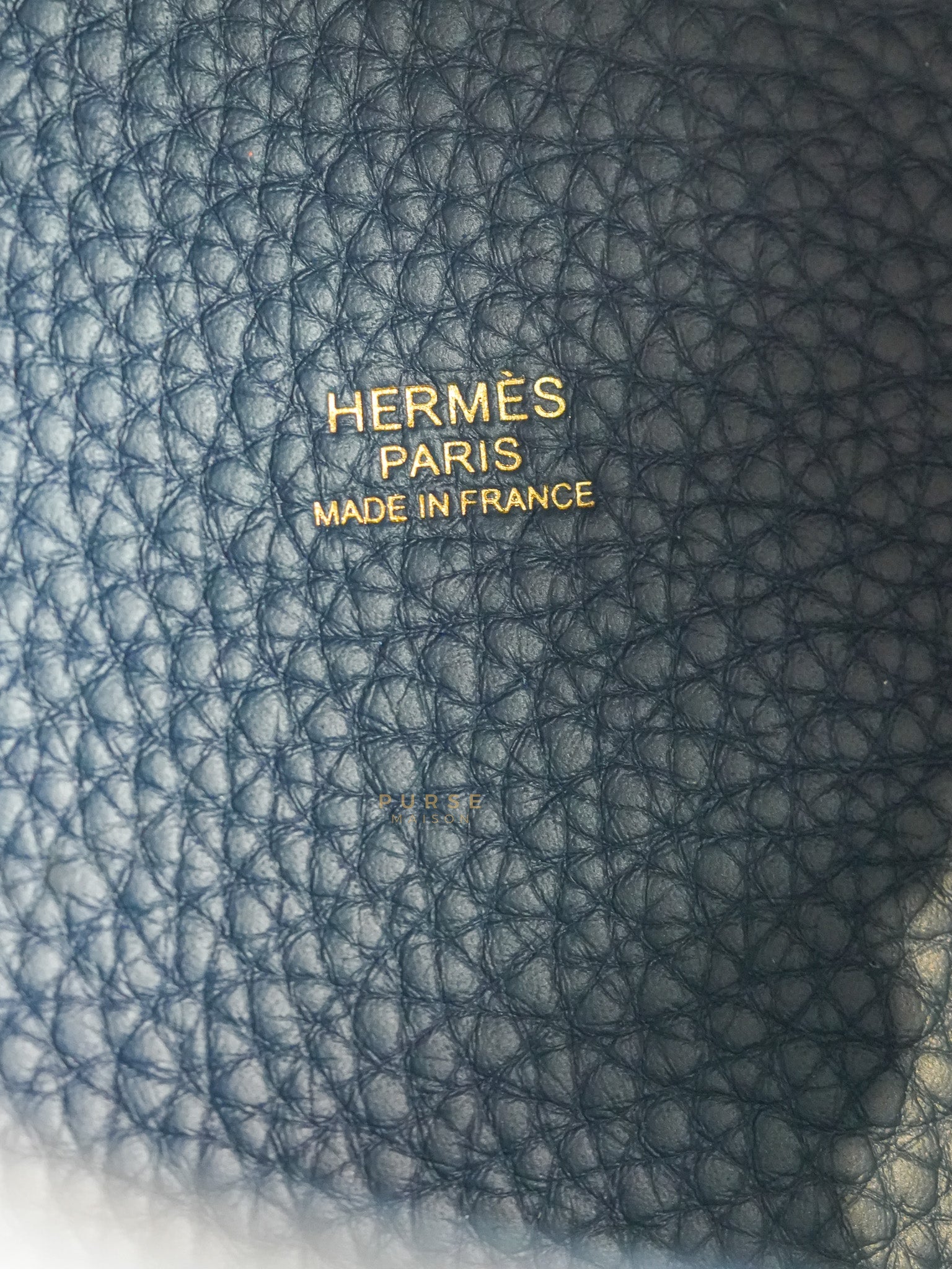 Picotin 18 in Blue De Prusse Clemence Leather in Gold Hardware Stamp W (2024) | Purse Maison Luxury Bags Shop