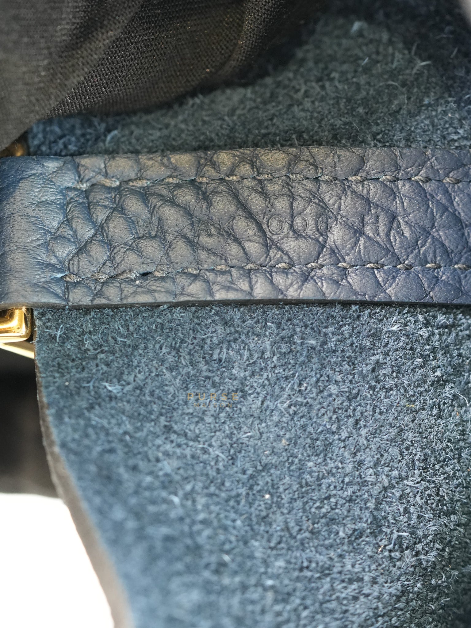 Picotin 18 in Blue De Prusse Clemence Leather in Gold Hardware Stamp W (2024) | Purse Maison Luxury Bags Shop
