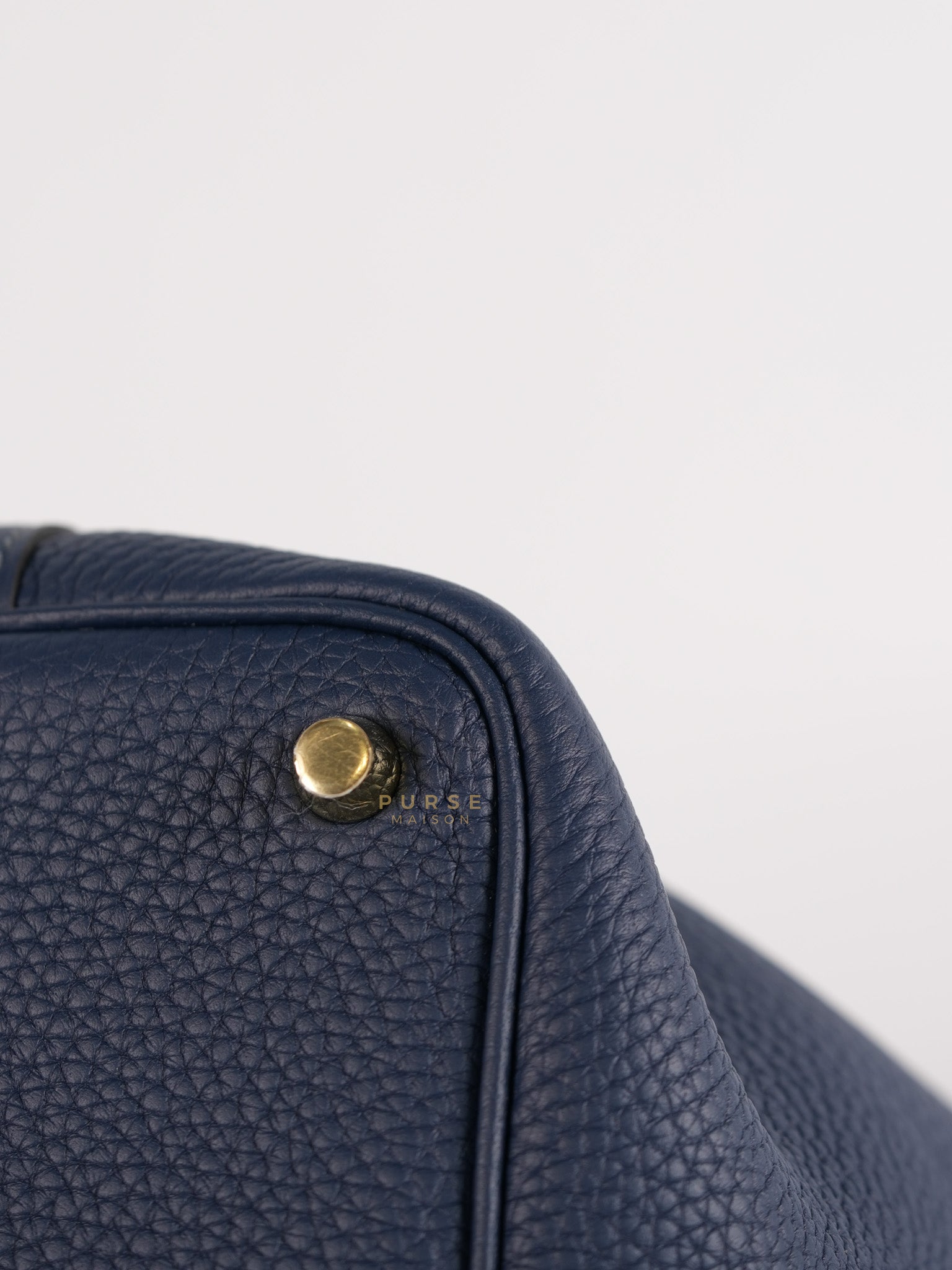 Picotin 18 in Blue De Prusse Clemence Leather in Gold Hardware Stamp W (2024) | Purse Maison Luxury Bags Shop