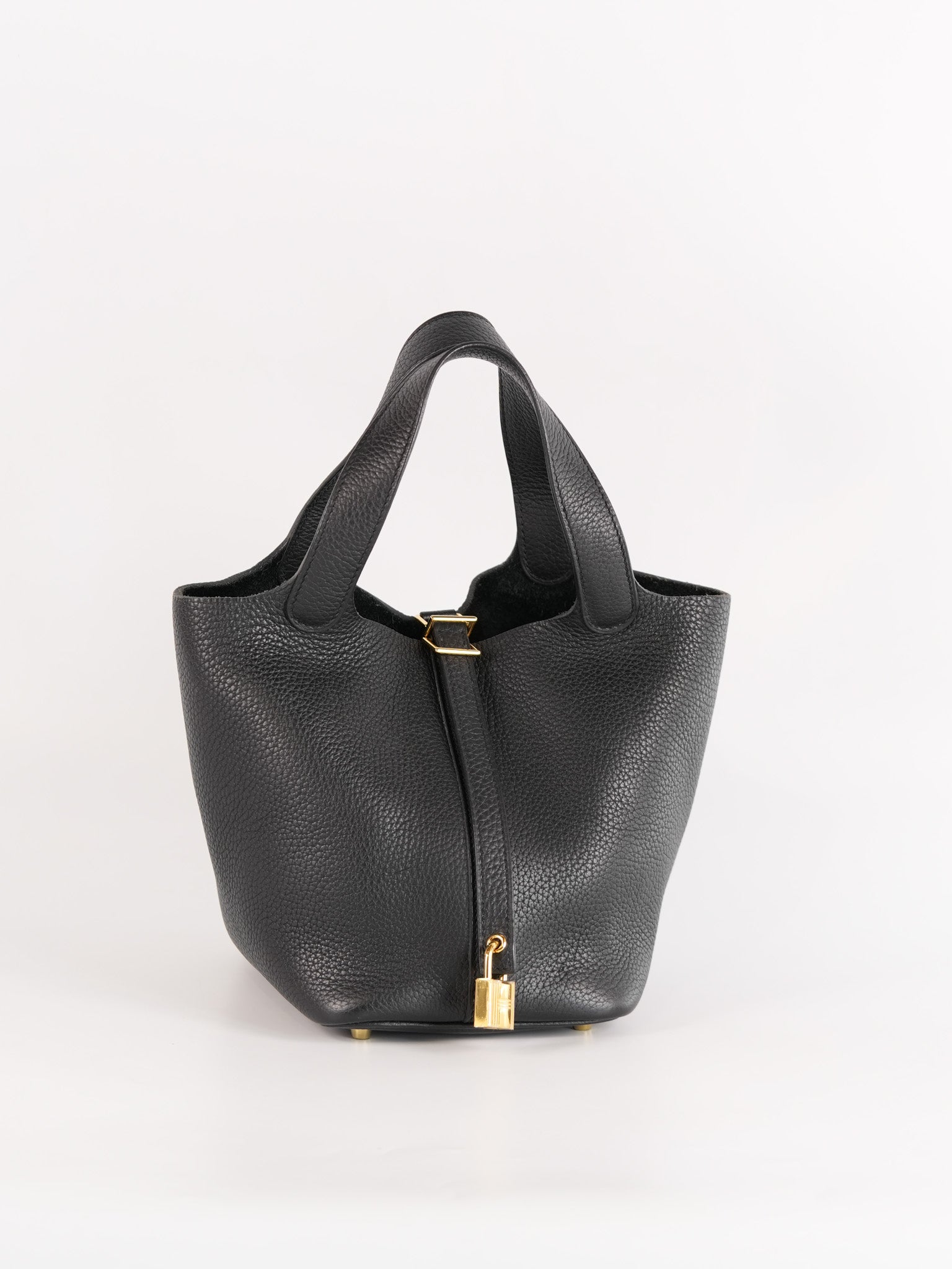 Picotin 18 in Noir Clemence Leather & Gold Hardware Stamp D(2019) | Purse Maison Luxury Bags Shop