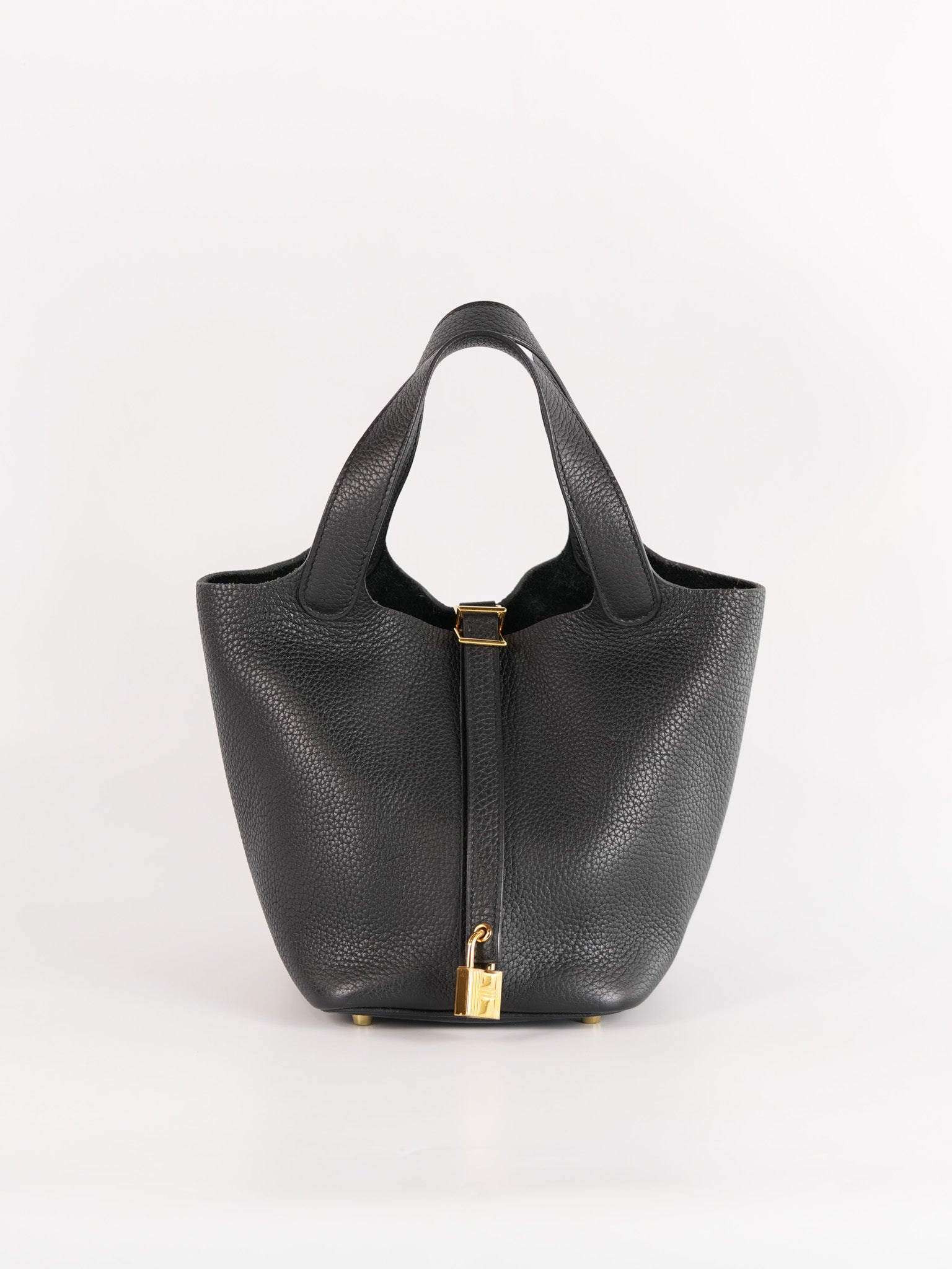 Picotin 18 in Noir Clemence Leather & Gold Hardware Stamp D(2019) | Purse Maison Luxury Bags Shop