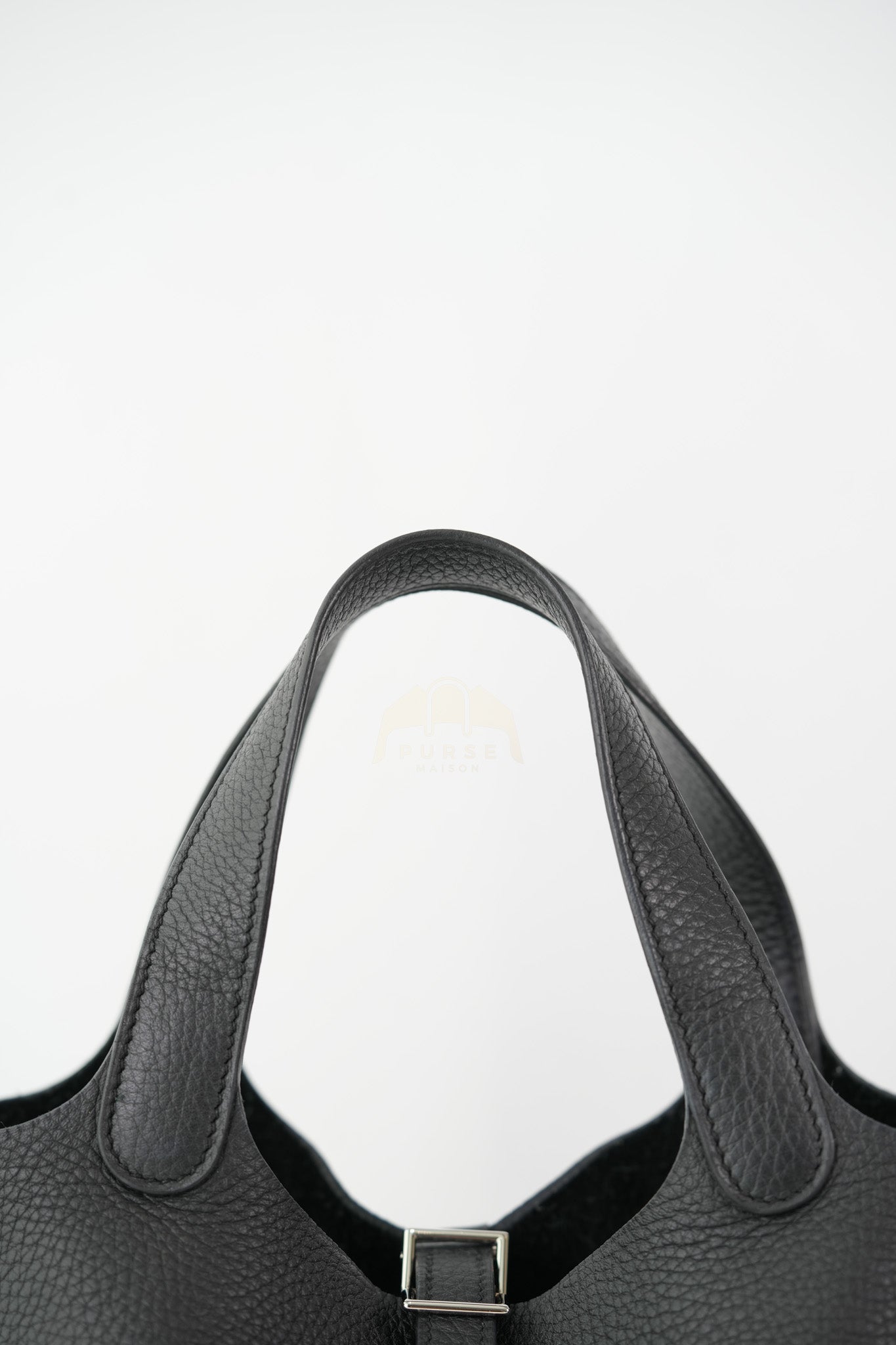 Picotin 18 in Noir/Black Clemence Leather Palladium Hardware Stamp U(2022) | Purse Maison Luxury Bags Shop