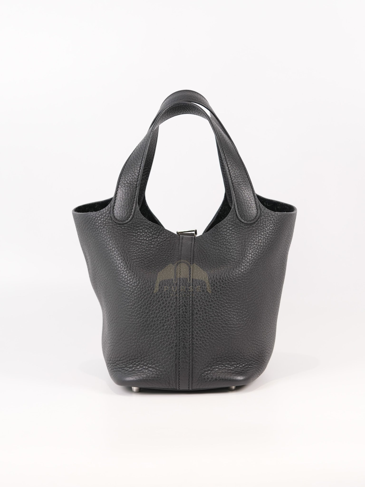 Picotin 18 in Noir/Black Clemence Leather Palladium Hardware Stamp U(2022) | Purse Maison Luxury Bags Shop