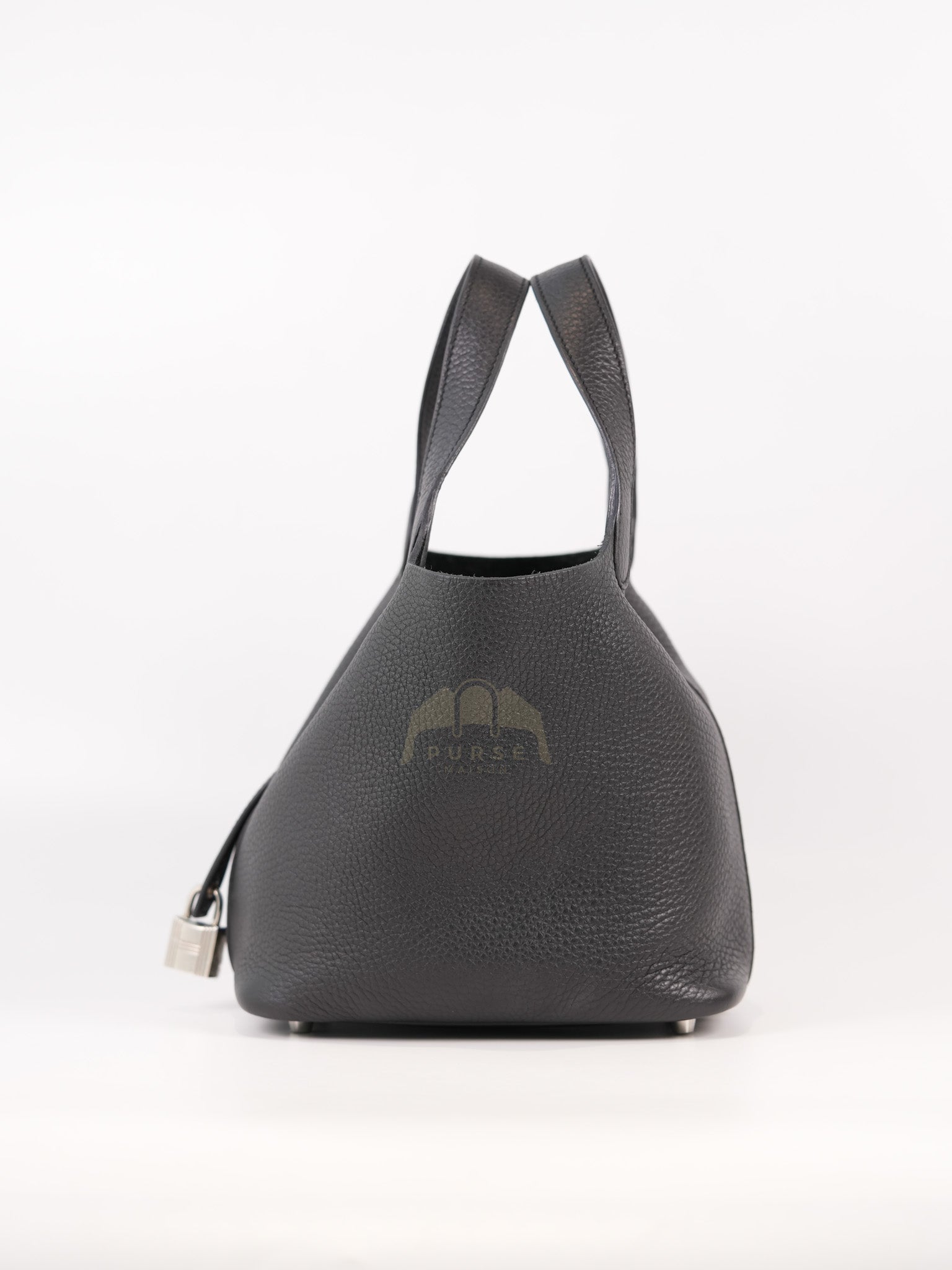 Picotin 18 in Noir/Black Clemence Leather Palladium Hardware Stamp U(2022) | Purse Maison Luxury Bags Shop