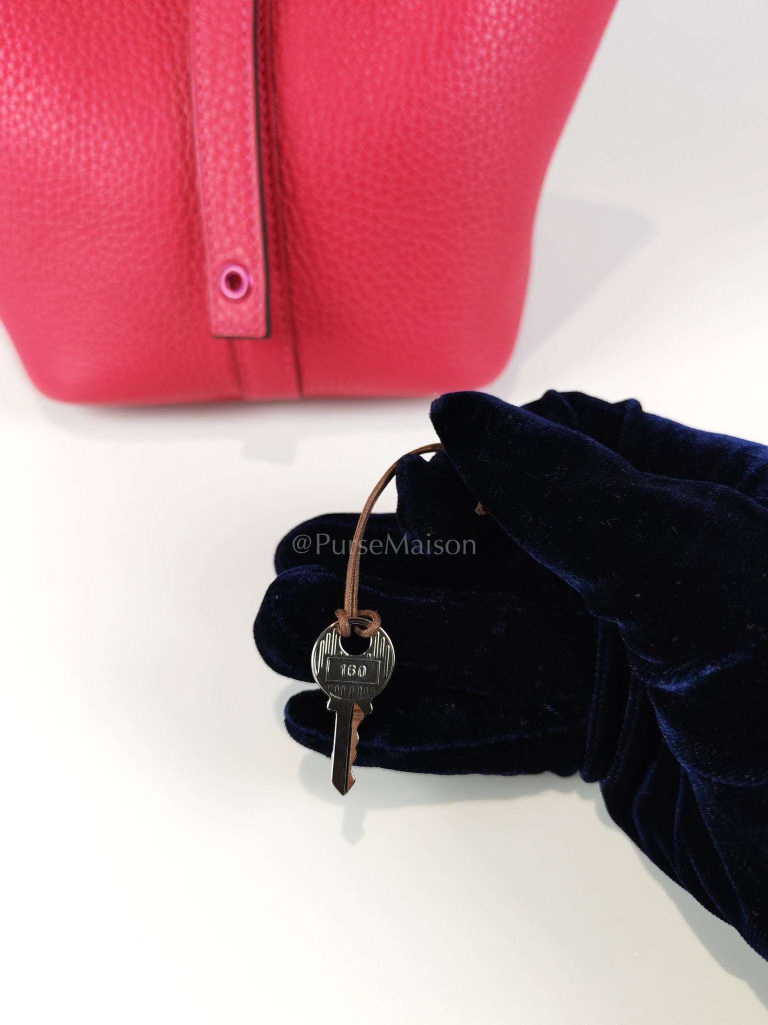 Picotin 18 in Rose Mexico Clemence Leather Monochrome Hardware (Stamp U) | Purse Maison Luxury Bags Shop