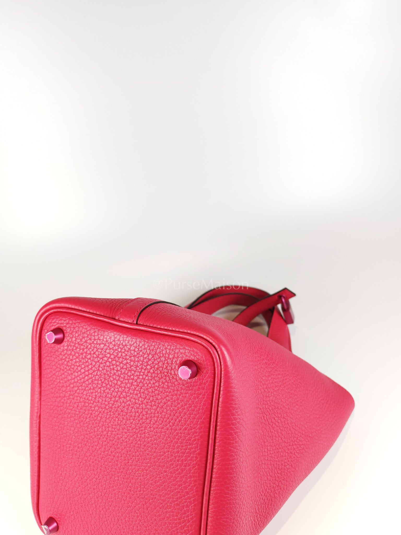 Picotin 18 in Rose Mexico Clemence Leather Monochrome Hardware (Stamp U) | Purse Maison Luxury Bags Shop