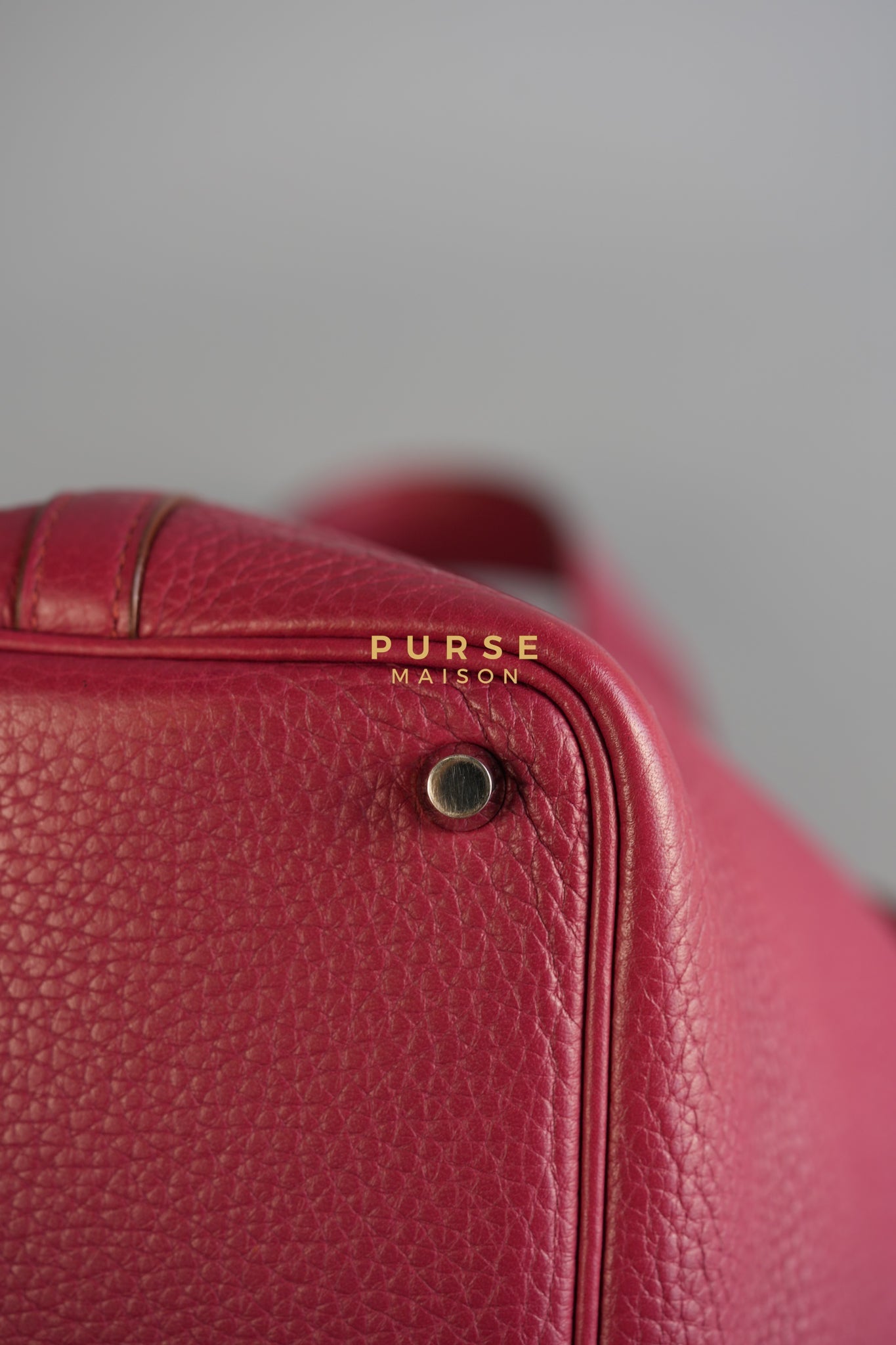 Picotin Micro in Rouge Grenat Clemence and Palladium Hardware Stamp Square R (2014) | Purse Maison Luxury Bags Shop