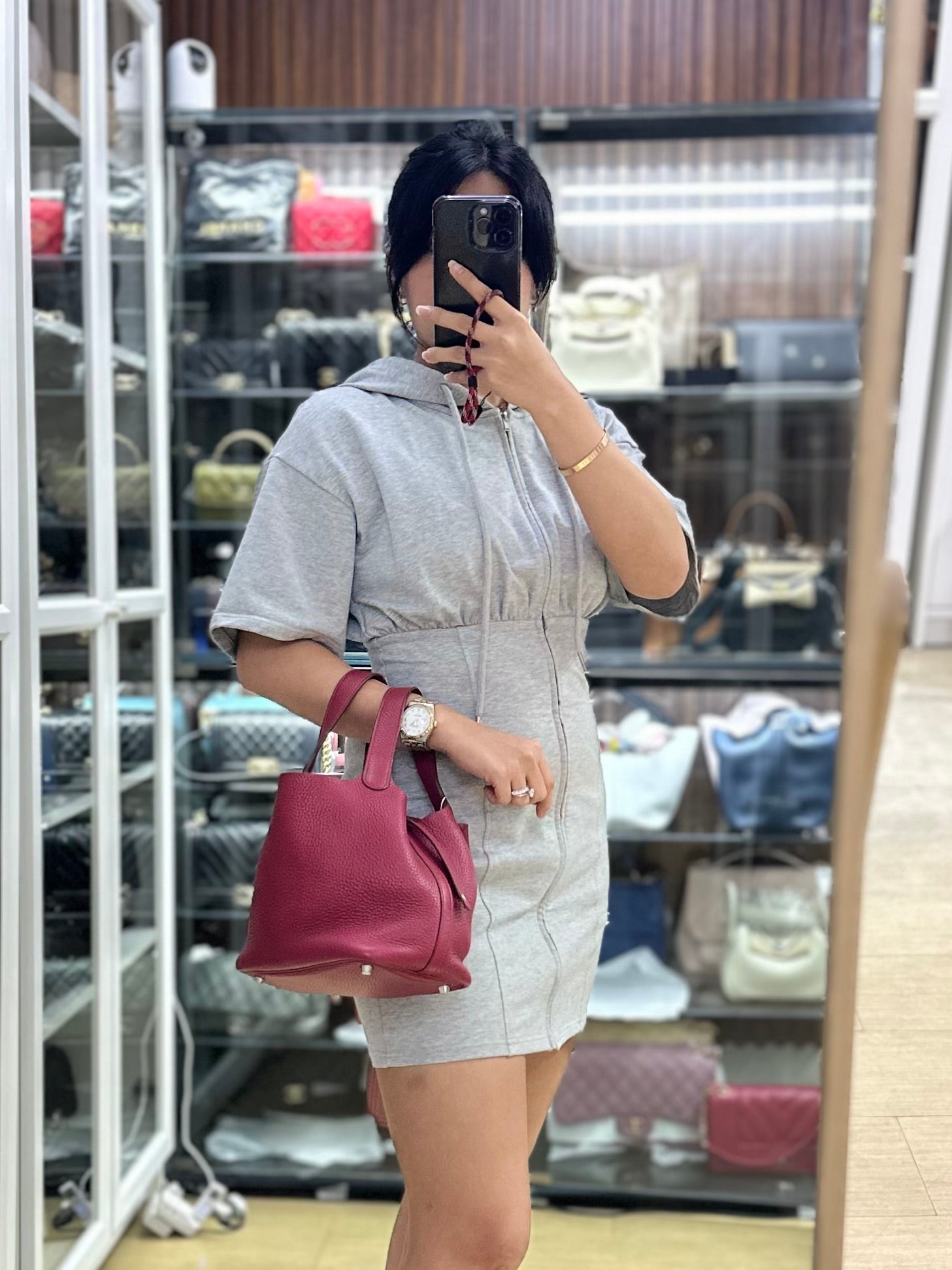 Picotin in Rouge Grenat Clemence and Palladium Hardware