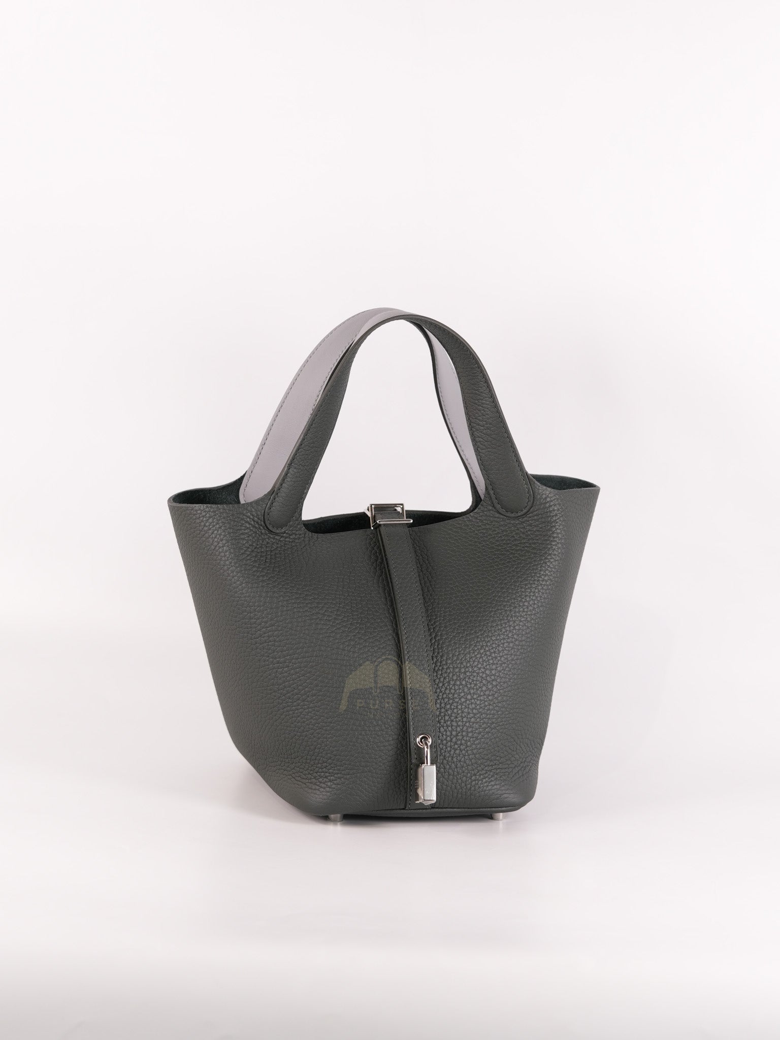 Picotin 18 in Vert Mangrove Clemence Leather Palladium Hardware (Stamp K) | Purse Maison Luxury Bags Shop
