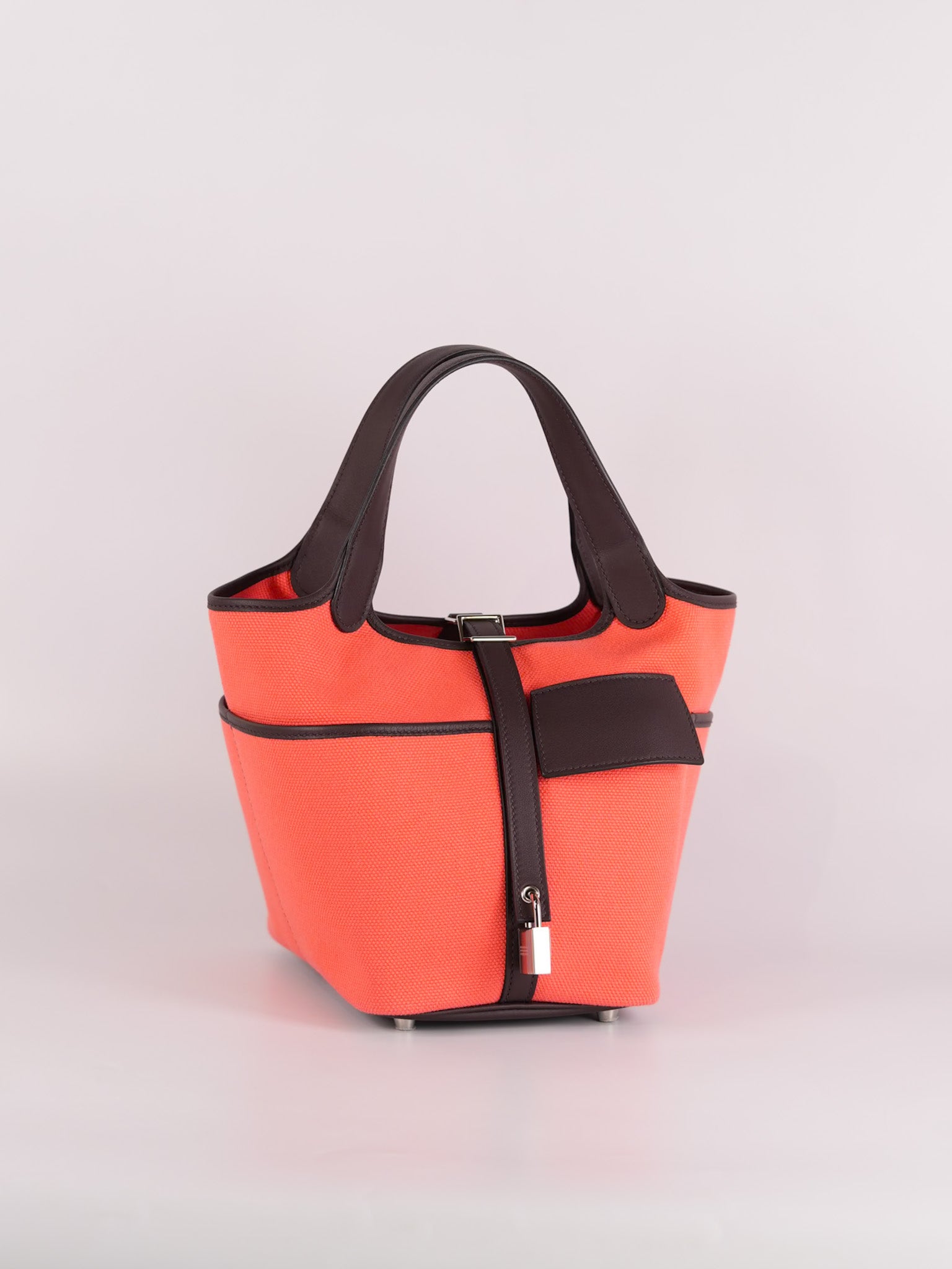 Picotin 18 Limited Edition Cargo Rouge Sellier Swift and Rose Texas Toile Goeland Canvas and Palladium Hardware Stamp U (2022) | Purse Maison Luxury Bags Shop