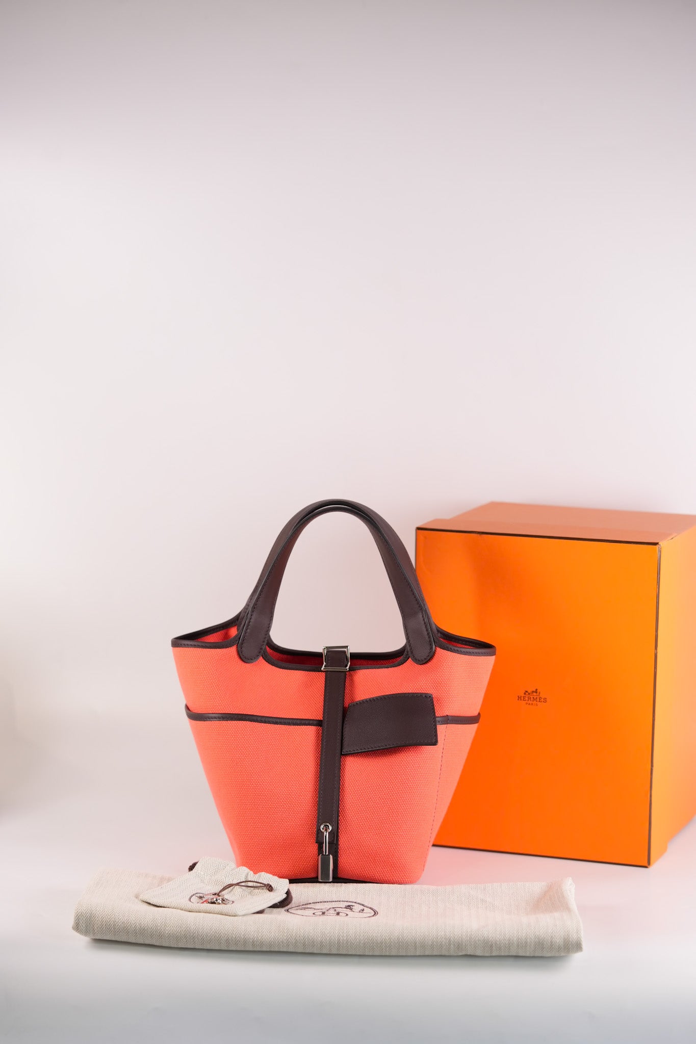 Picotin 18 Limited Edition Cargo Rouge Sellier Swift and Rose Texas Toile Goeland Canvas and Palladium Hardware Stamp U (2022) | Purse Maison Luxury Bags Shop