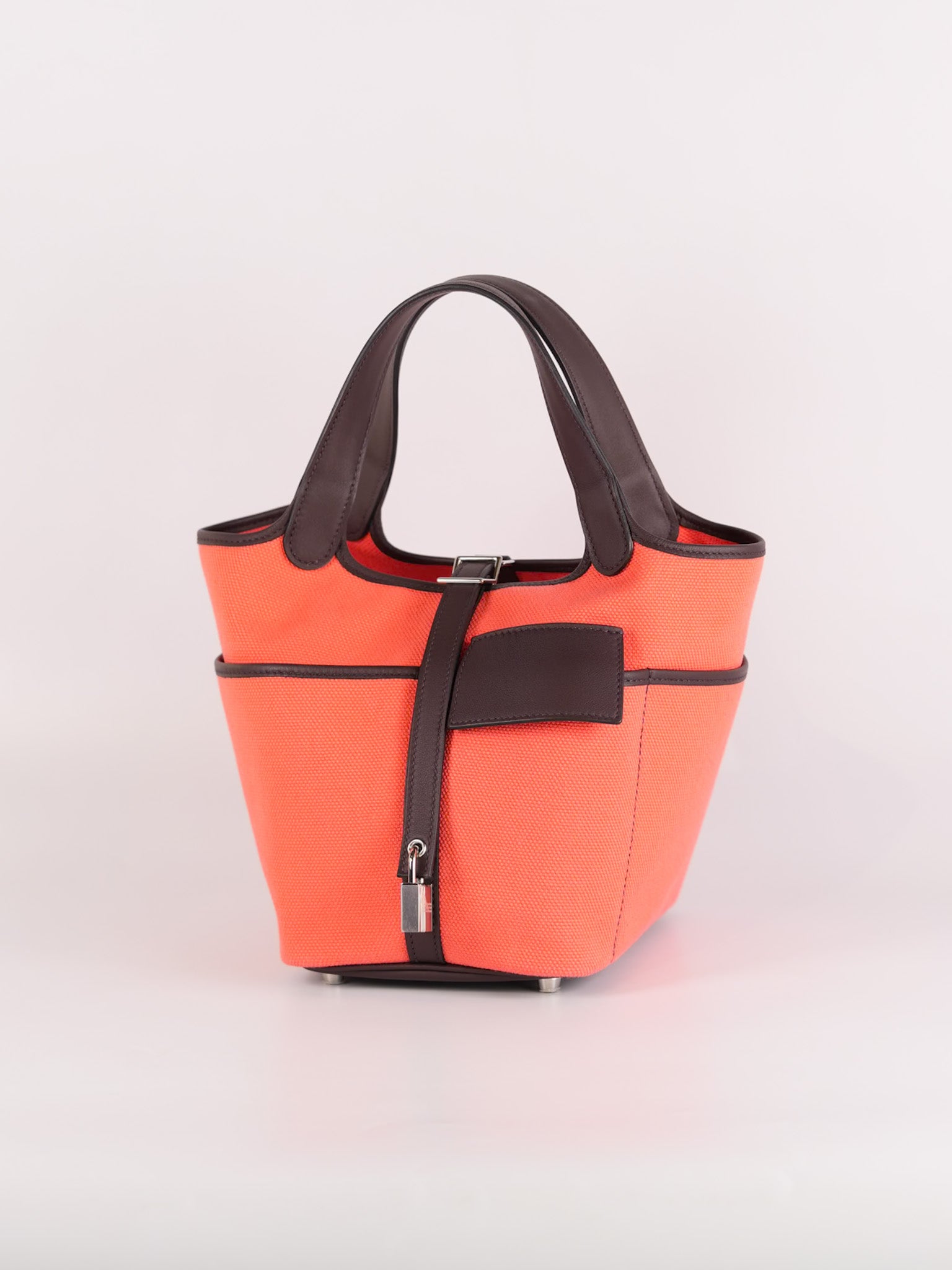 Picotin 18 Limited Edition Cargo Rouge Sellier Swift and Rose Texas Toile Goeland Canvas and Palladium Hardware Stamp U (2022) | Purse Maison Luxury Bags Shop