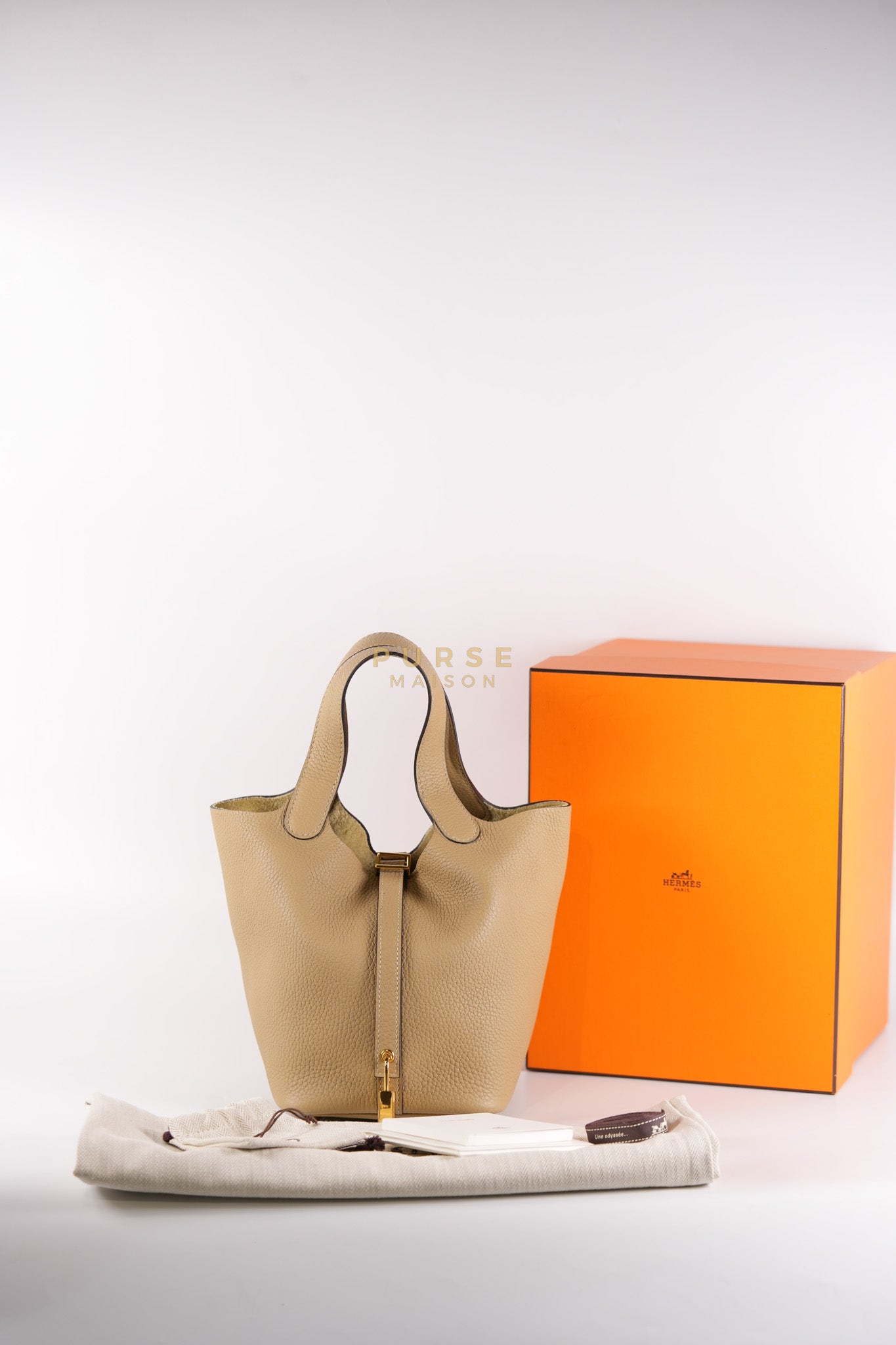 Picotin 18 Trench in Clemence Leather and Gold Hardware Stamp Z (2021) | Purse Maison Luxury Bags Shop