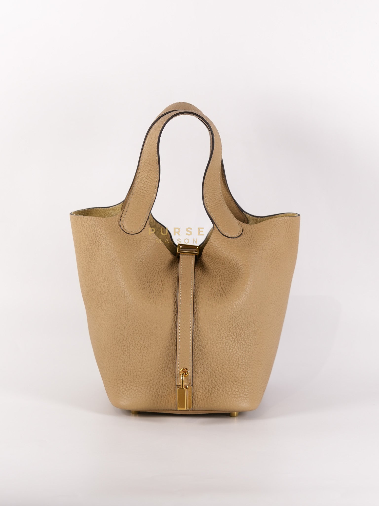 Picotin 18 Trench in Clemence Leather and Gold Hardware Stamp Z (2021) | Purse Maison Luxury Bags Shop