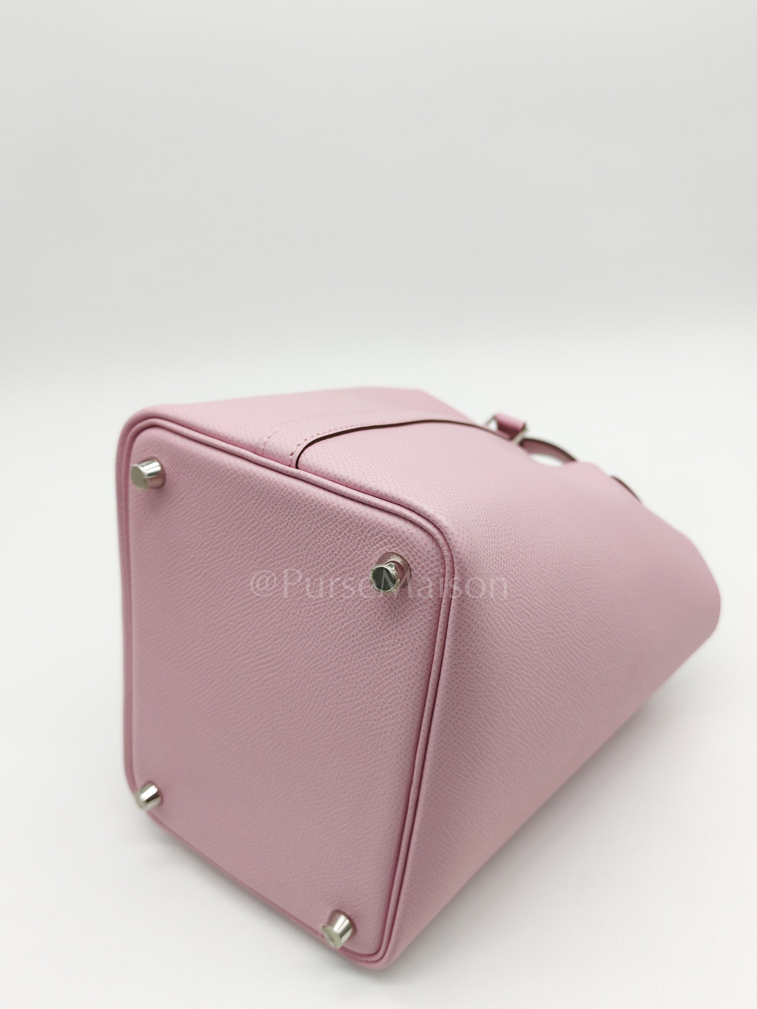 Picotin 18 Tressage Mauve Sylvestre Epsom Leather in palladium hardware Stamp D(2019) with Free Twilly | Purse Maison Luxury Bags Shop